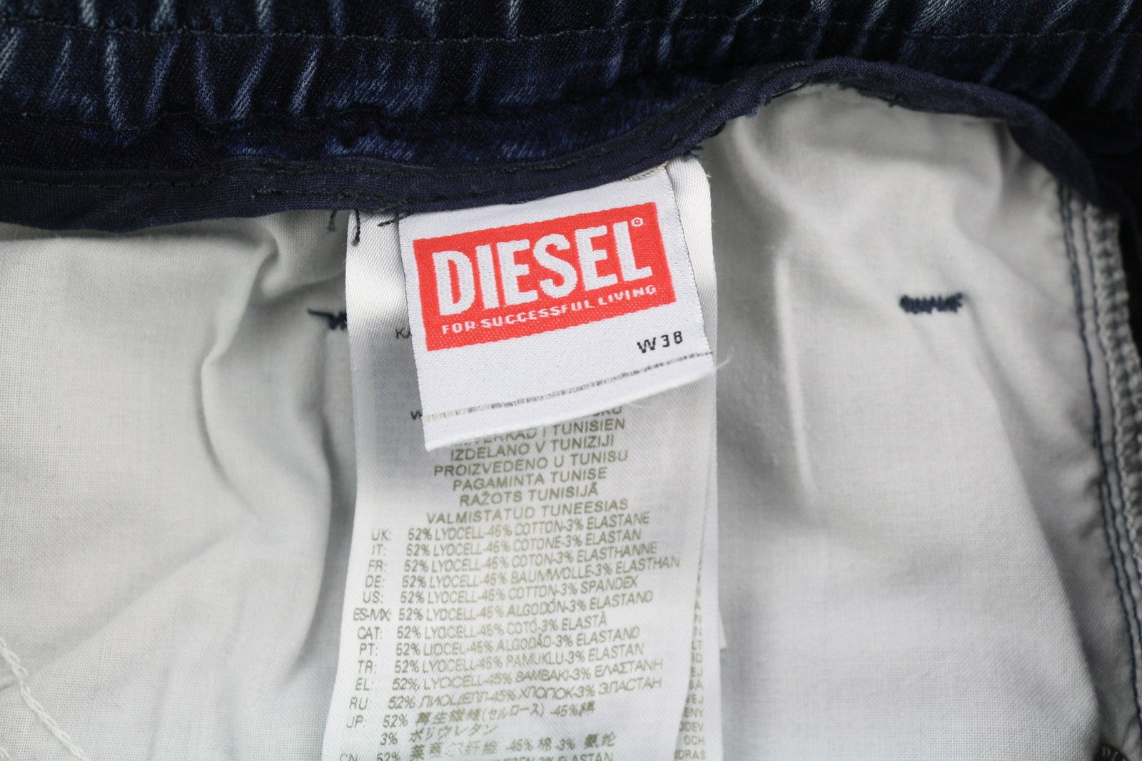 DIESEL D-Krooley Jogg 068DU vyriški džinsai W38/L32 su raišteliu juosmenyje, mėlyni, RRP295