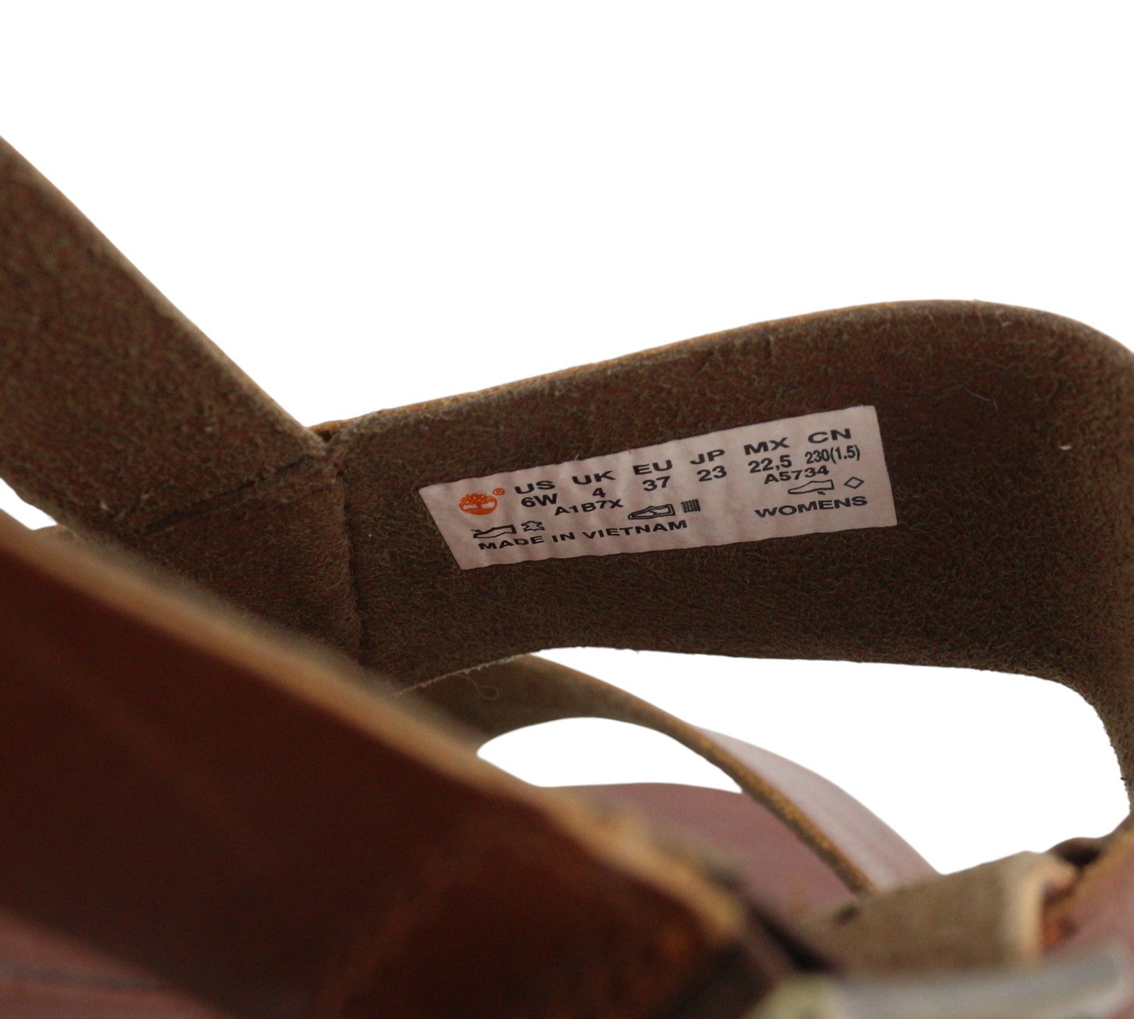 TIMBERLAND A1B7X Women Sandals EU36/37 Brown Leather Heeled Buckle Closure