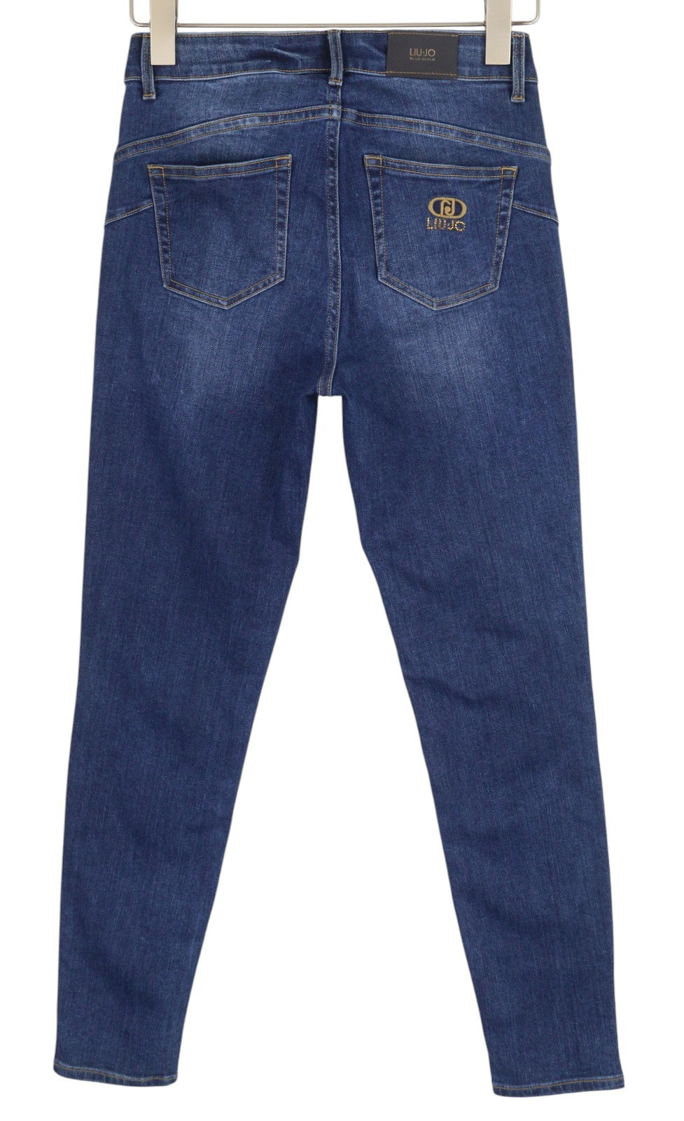 LIU JO Divine moteriški džinsai W28 Skinny Fit Faded Denim Blue Zip Fly Casual Logo 