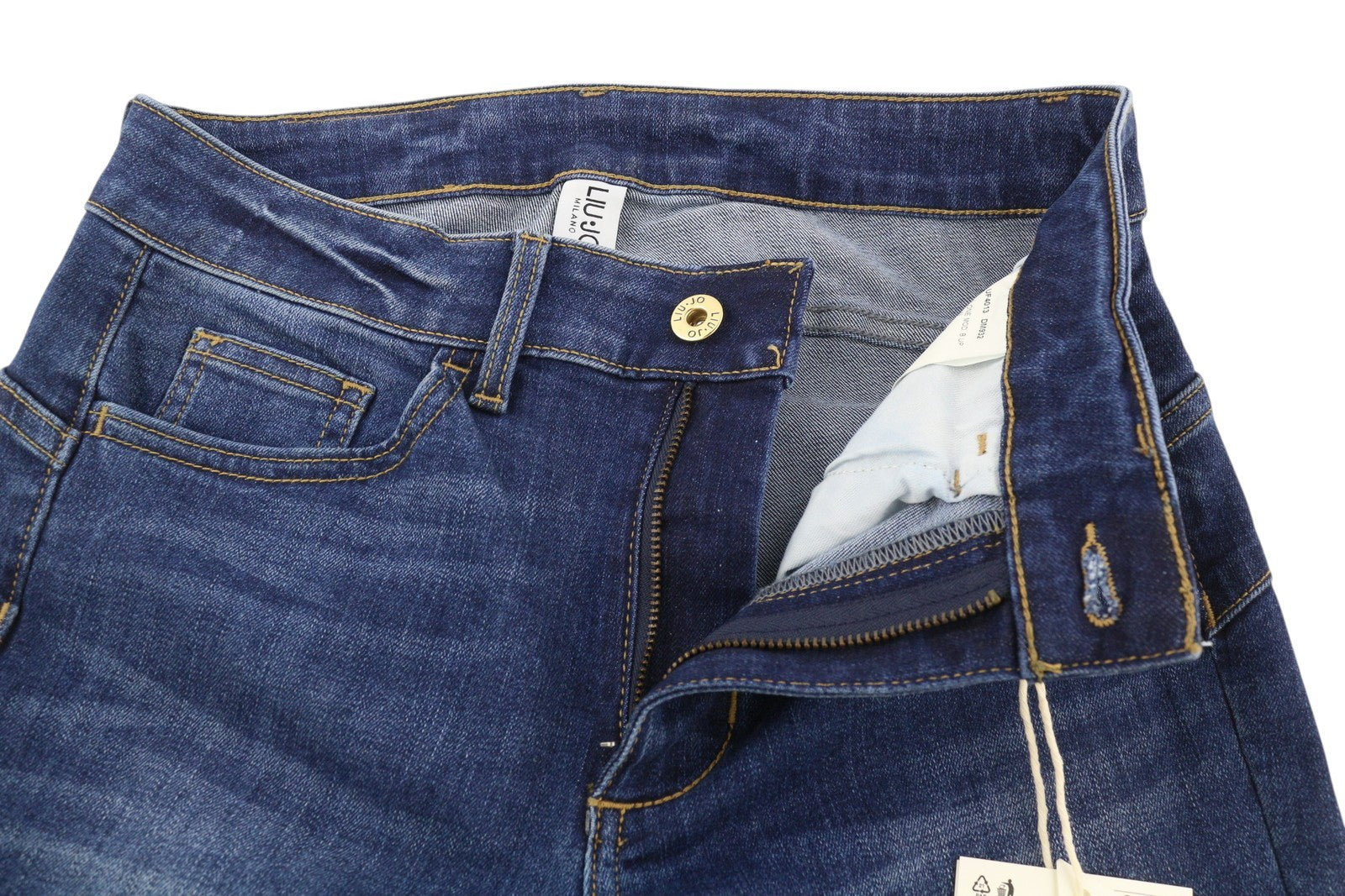 LIU JO Divine moteriški džinsai W28 Skinny Fit Faded Denim Blue Zip Fly Casual Logo 