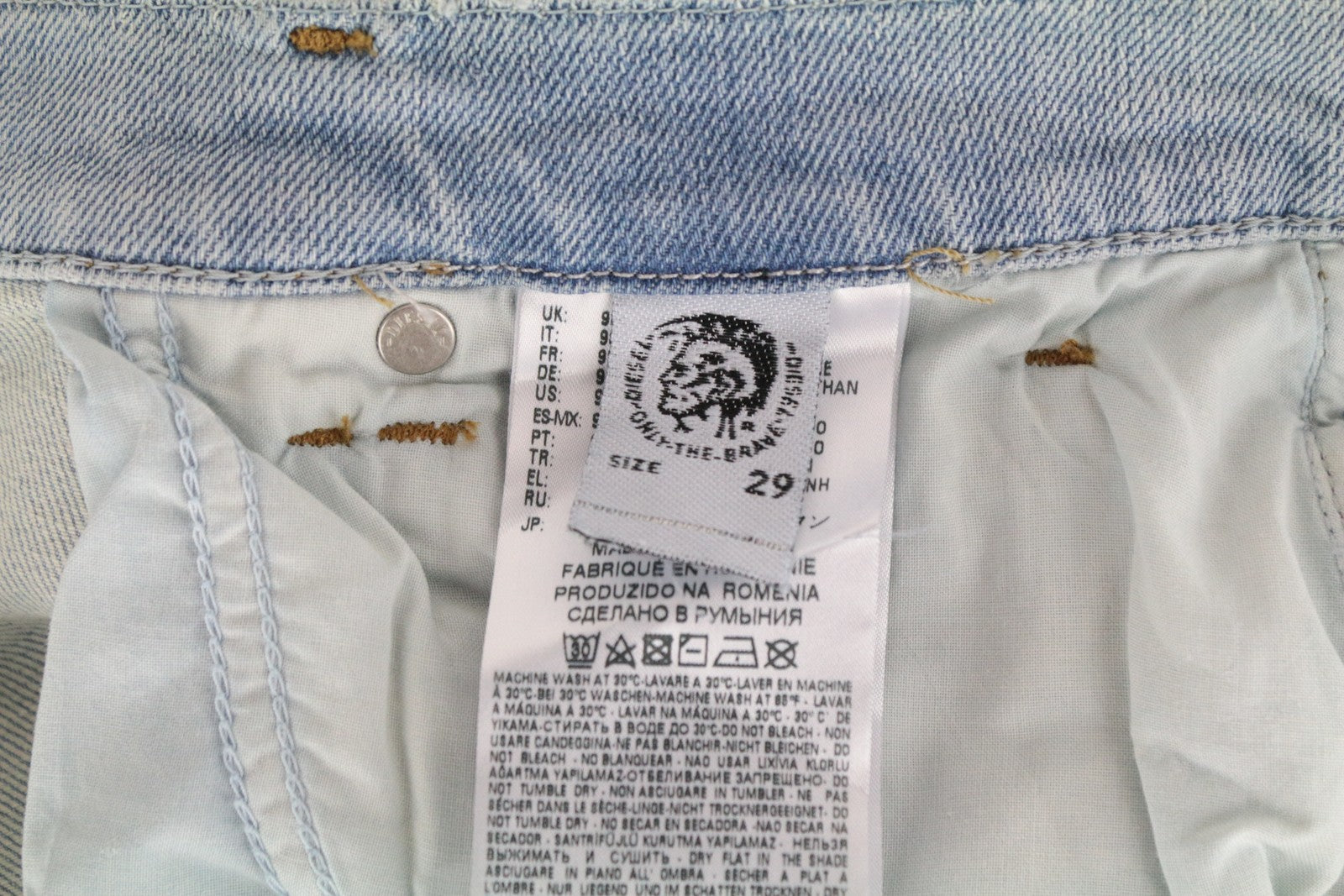 DIESEL Niclah 084RR moteriškos tiesios džinsinės kelnės W29/L32 aukštu juosmeniu, tamprios, mėlynos spalvos 