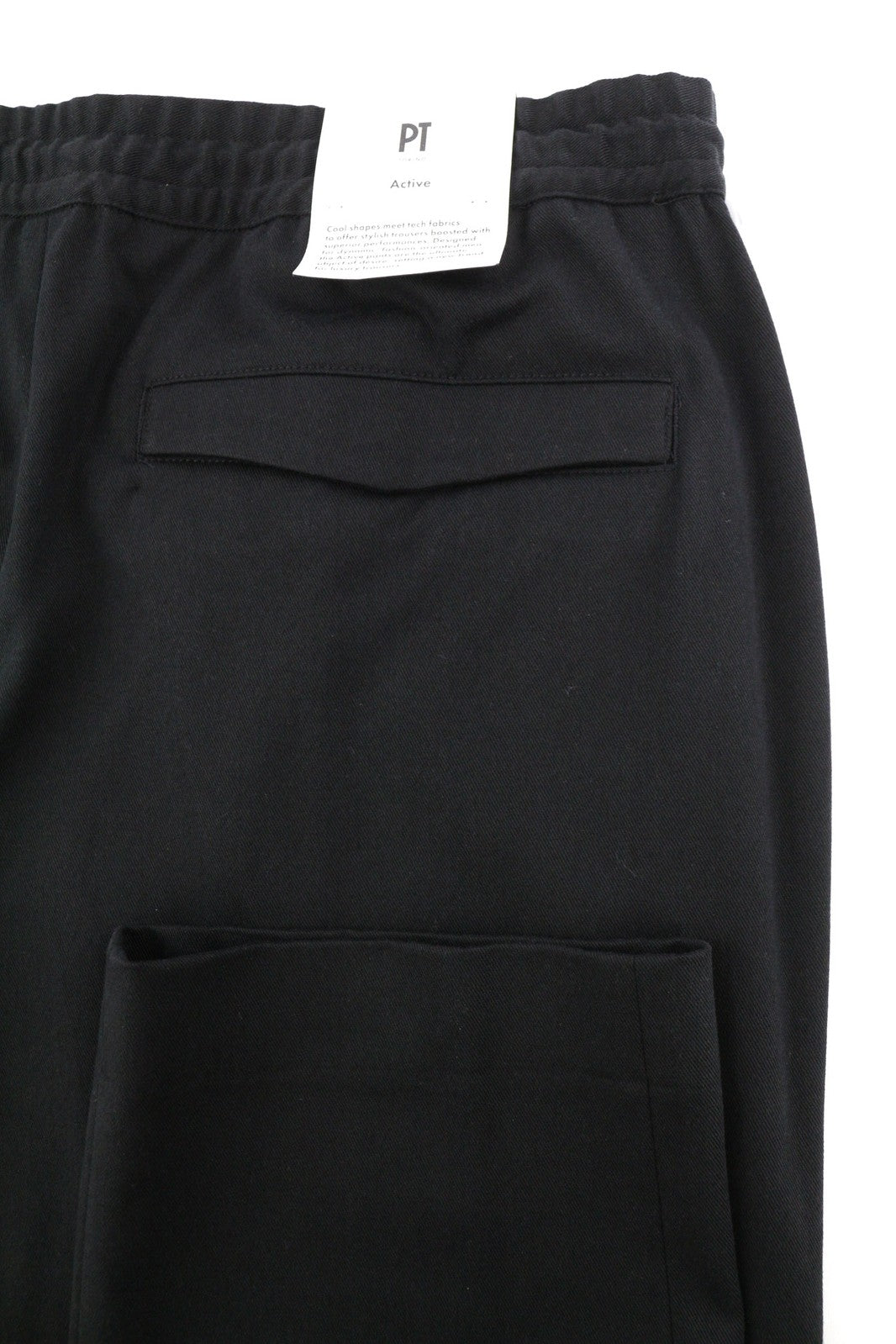 PT TORINO Omega vyriškos kelnės 52 W37 juodos, su tampria raišteliu juosmenyje, plonas užtrauktukas 