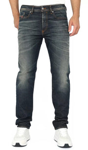 DIESEL Buster 084ZU vyriški džinsai W40/L32 Regular Slim Tapered Fit tamprūs mėlyni 
