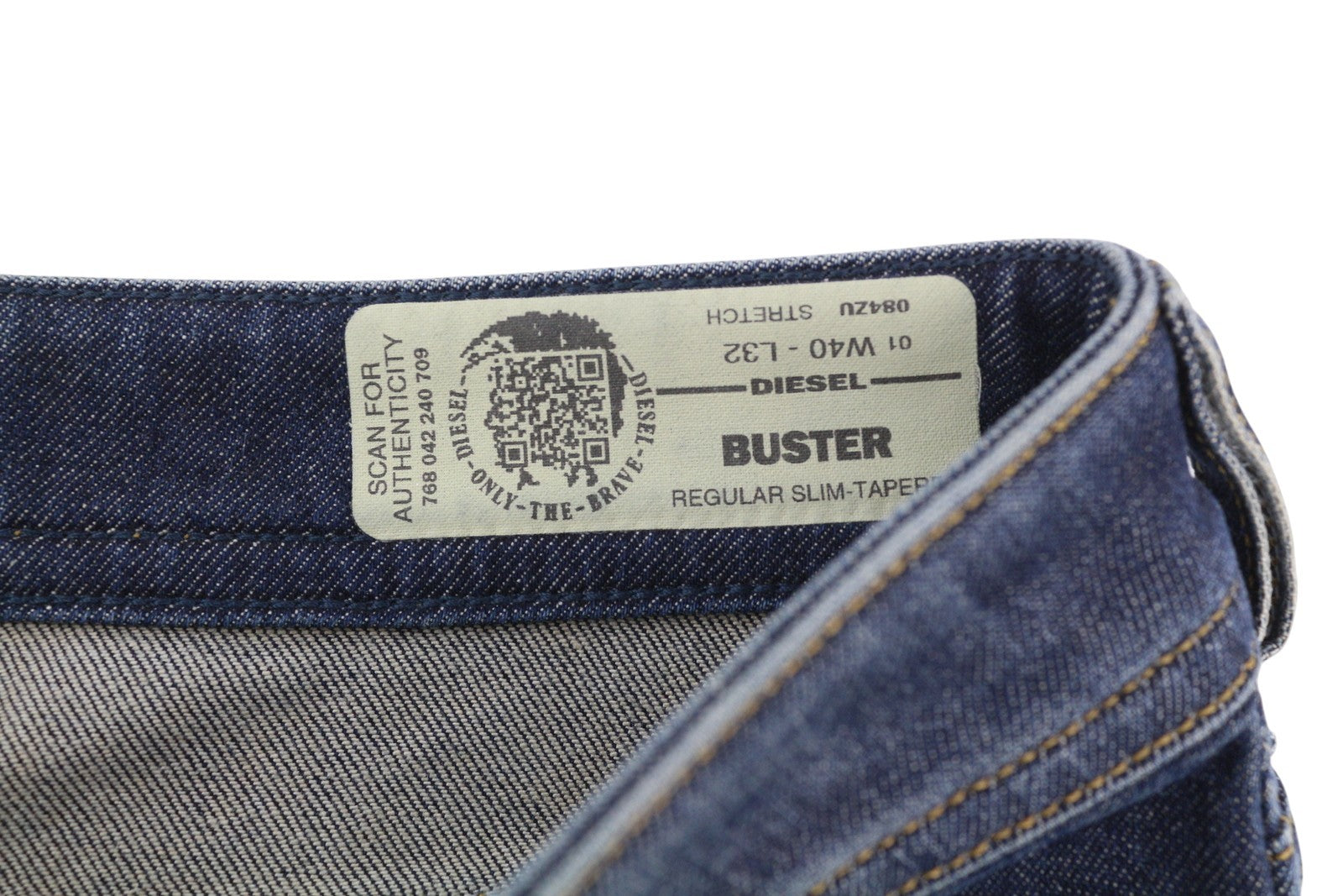 DIESEL Buster 084ZU vyriški džinsai W40/L32 Regular Slim Tapered Fit tamprūs mėlyni 