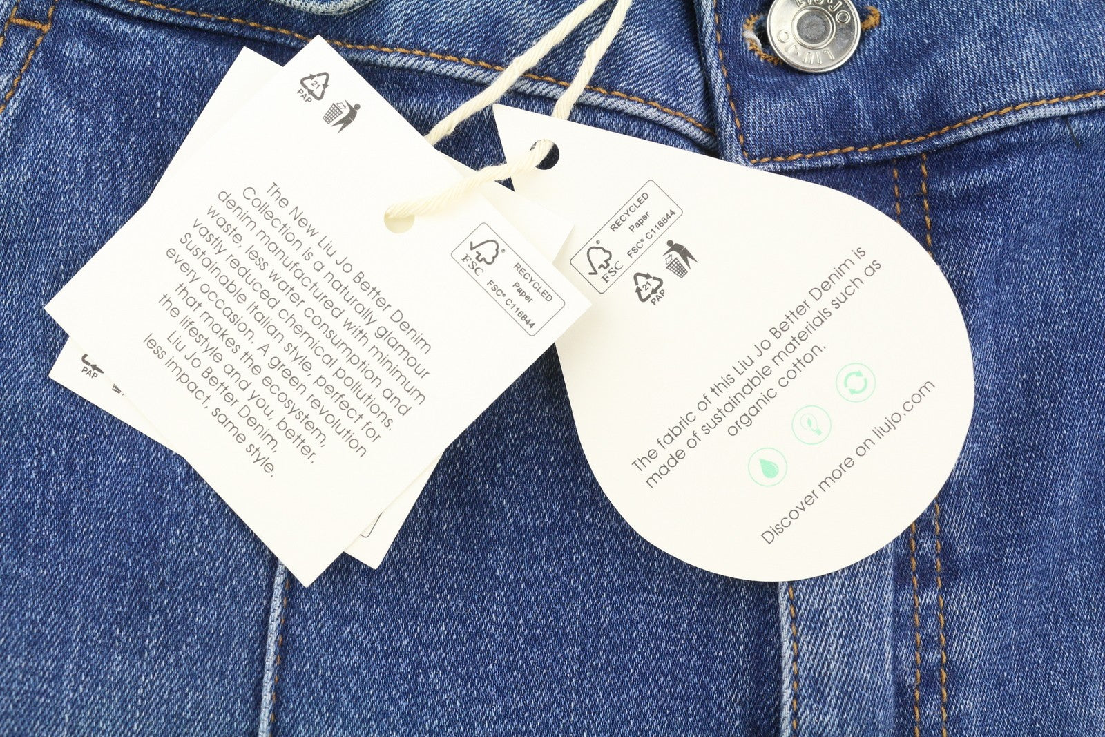 LIU JO Chino Rib moteriški džinsai W28 Regular Fit Denim su skalbta mėlyna užtrauktuku ir logotipu 