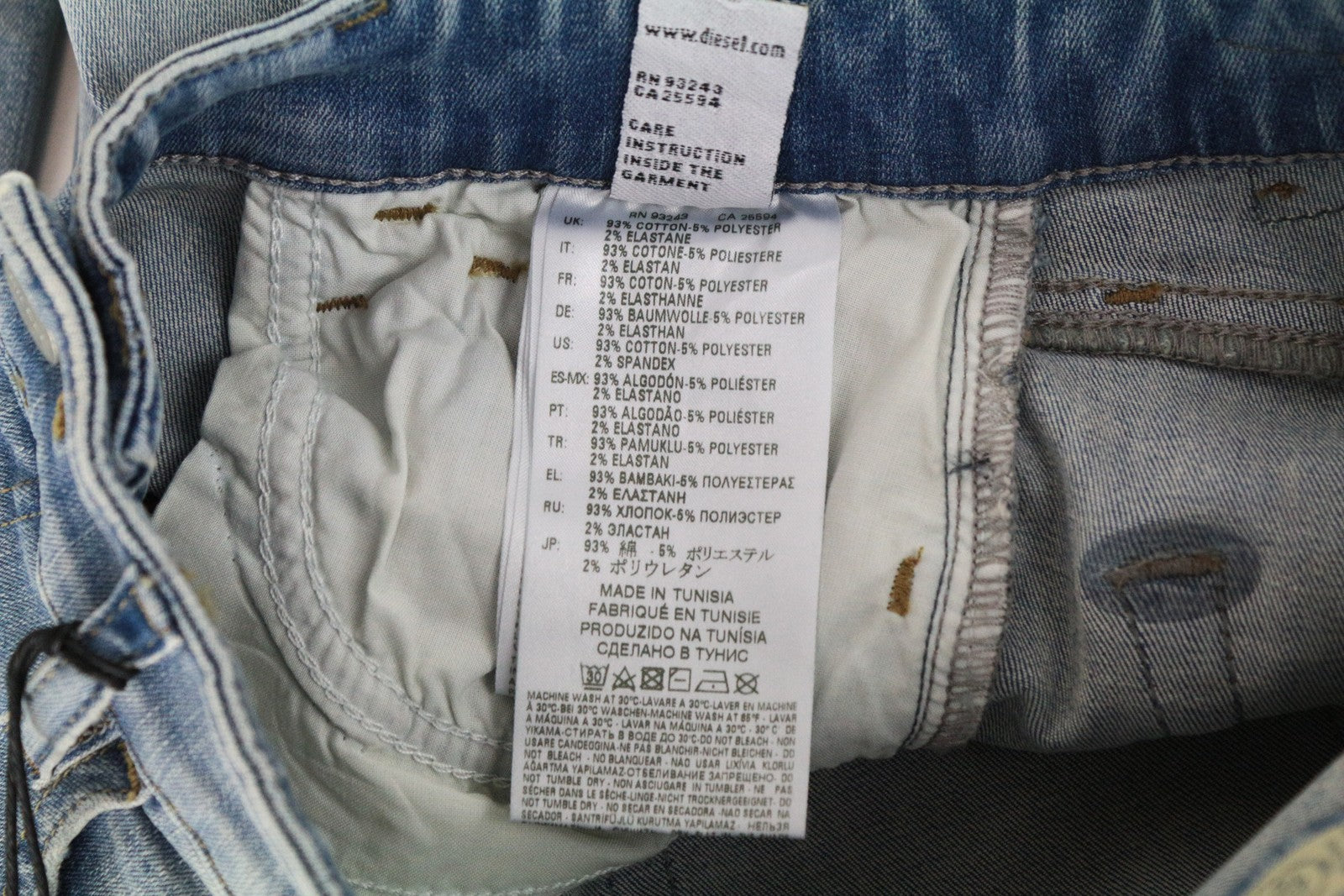 DIESEL Slandy 084MT moteriškos aptemptos džinsinės kelnės W26/L32, dirbtinai aptemptos, mėlynos 