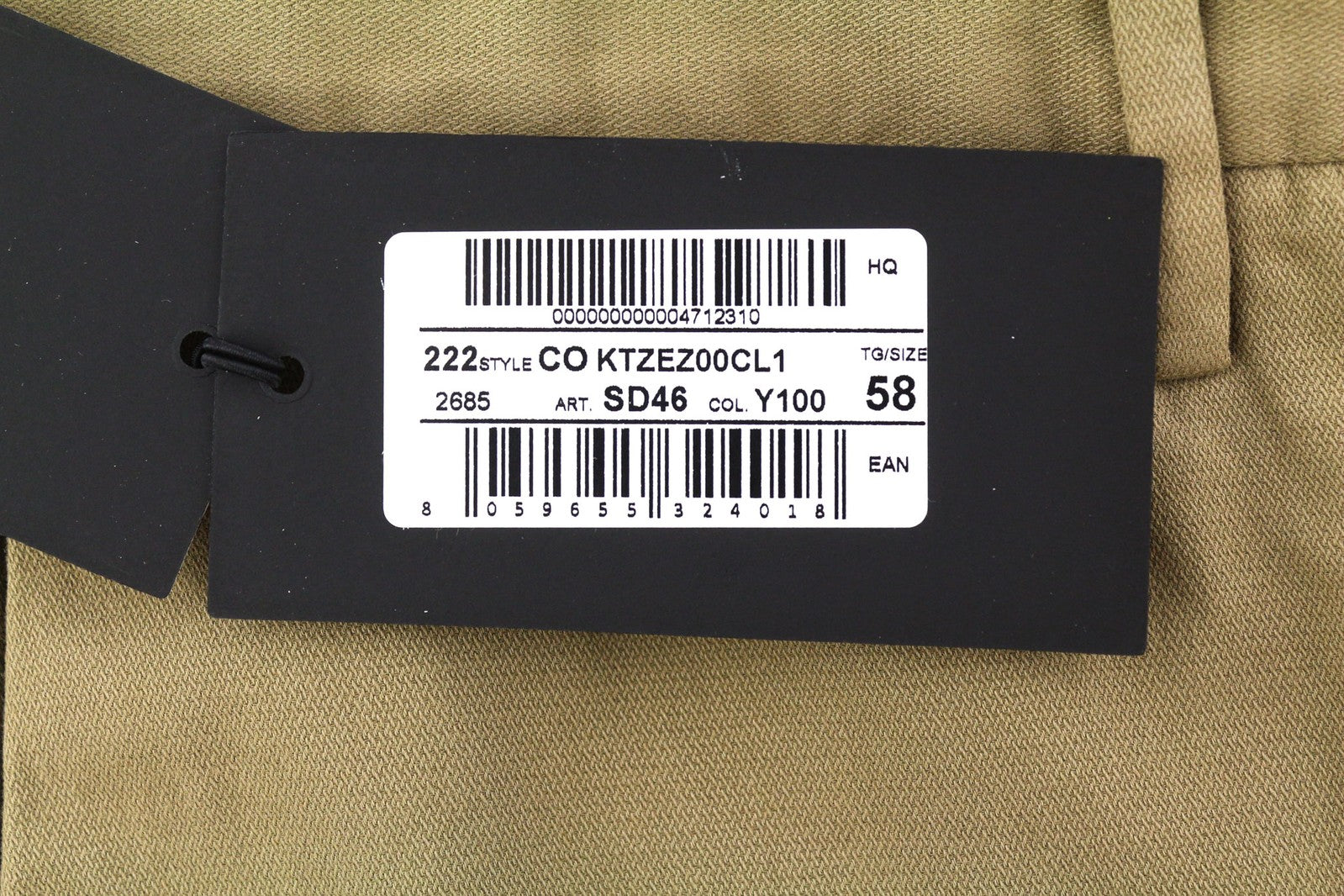 PT TORINO aptemptos vyriškos kelnės 58 W39 rudos chino spalvos su užtrauktukais ir kišenėmis, laisvalaikio stiliaus logotipu 