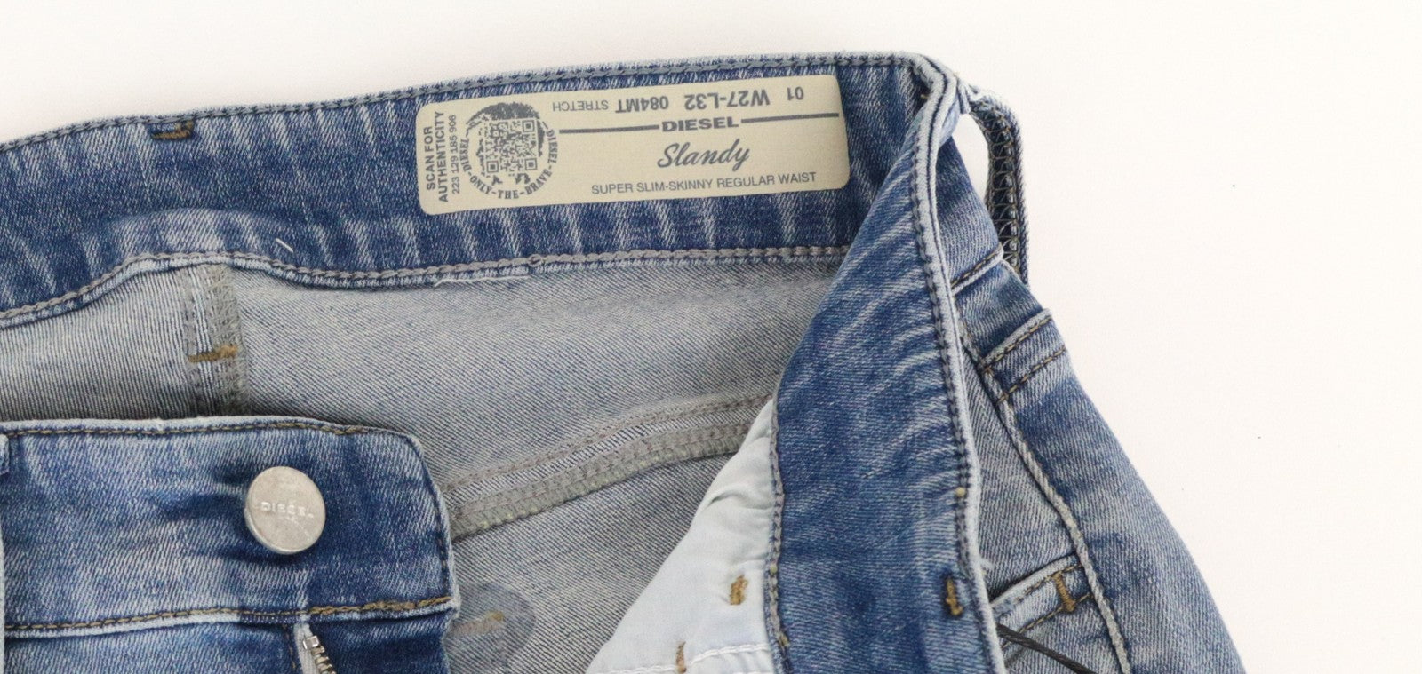 DIESEL Slandy 084MT moteriški aptempti džinsai W27/L32, dirbtinai aptempti, mėlyni 