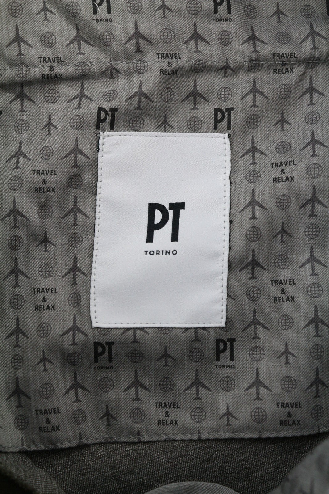 PT TORINO aptemptos vyriškos kelnės 50 W33 rudos, su užtrauktukais, kišenėmis, chino logotipu, laisvalaikio stiliaus 