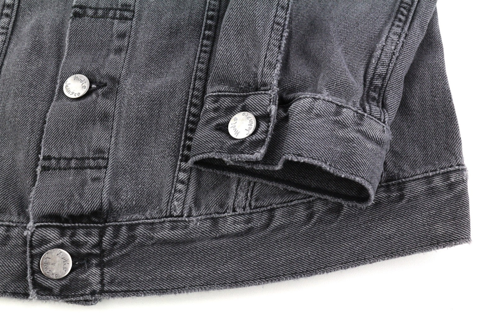 NUDIE Billy vyriška striukė S Desolation Grey Collar Button sleeve Jeans Mid 