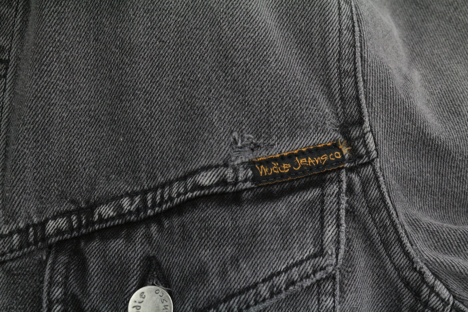 NUDIE Billy vyriška striukė S Desolation Grey Collar Button sleeve Jeans Mid 