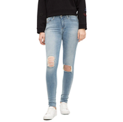 DIESEL Slandy 084MT moteriškos aptemptos džinsinės kelnės W28/L32 su užtrauktuku, dirbtinai sendintos, itin plonos 