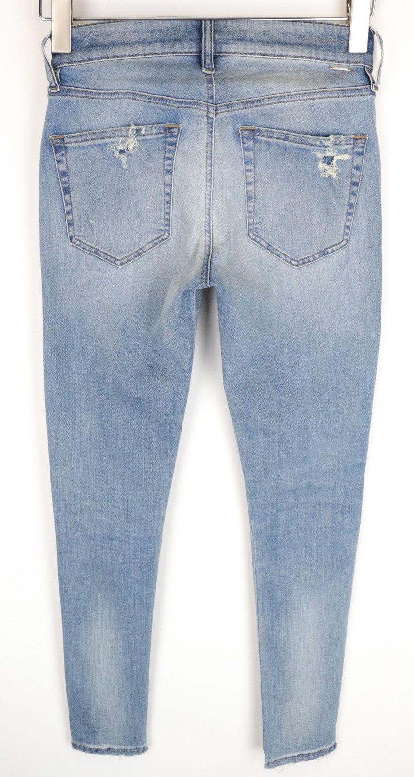 DIESEL Slandy 084MT moteriškos aptemptos džinsinės kelnės W28/L32 su užtrauktuku, dirbtinai sendintos, itin plonos 