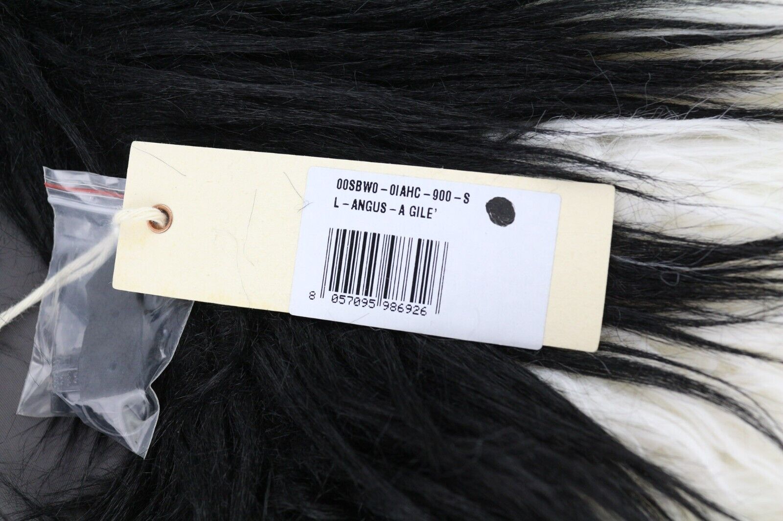 DIESEL L-Angus-A Women Waistcoat S Faux Fur Fluffy Striped Pockets Black & White