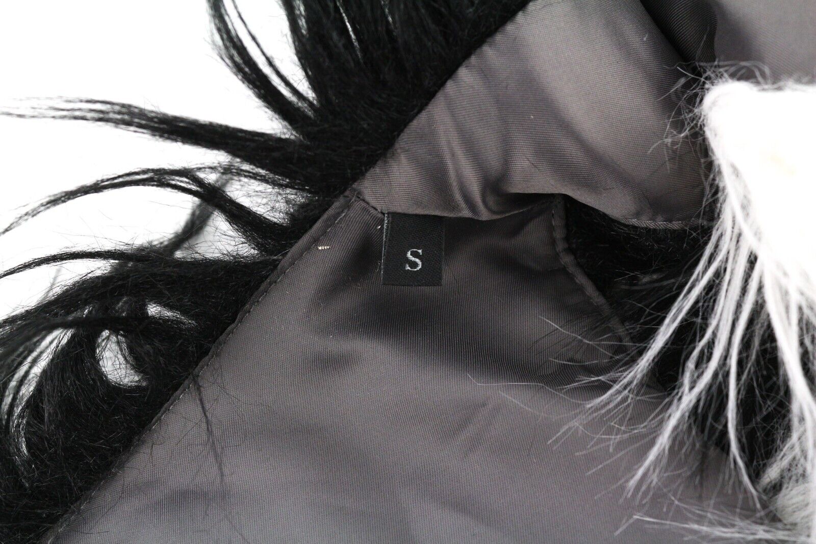 DIESEL L-Angus-A Women Waistcoat S Faux Fur Fluffy Striped Pockets Black & White