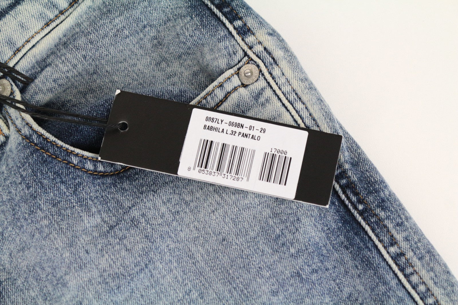 DIESEL Babhila 069BN moteriški aptempti džinsai W29/L32 mėlyni, ploni, tamprūs džinsai su sagomis 
