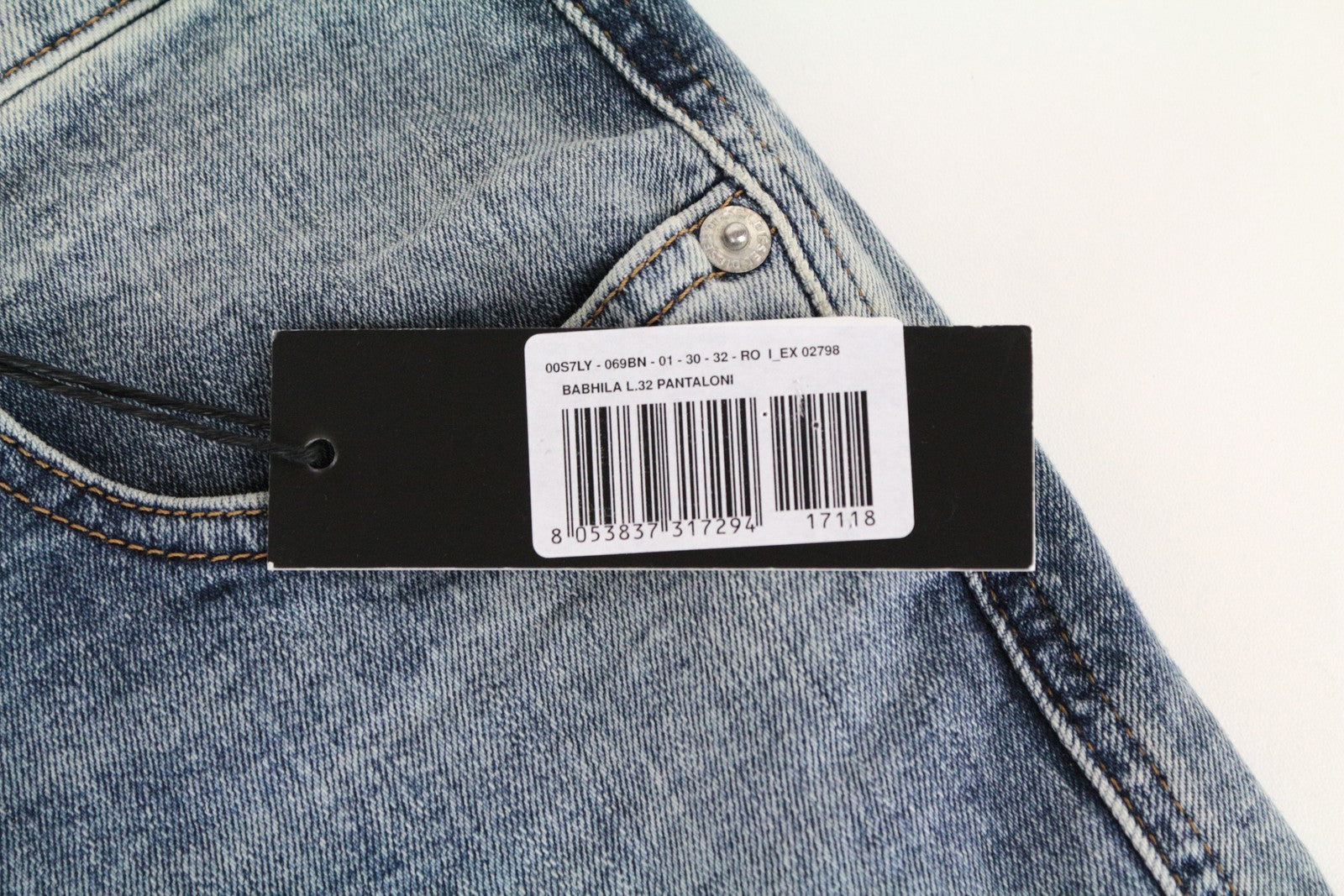 DIESEL Babhila 069BN moteriški aptempti džinsai W30/L32 mėlyni, ploni, tamprūs su sagomis
