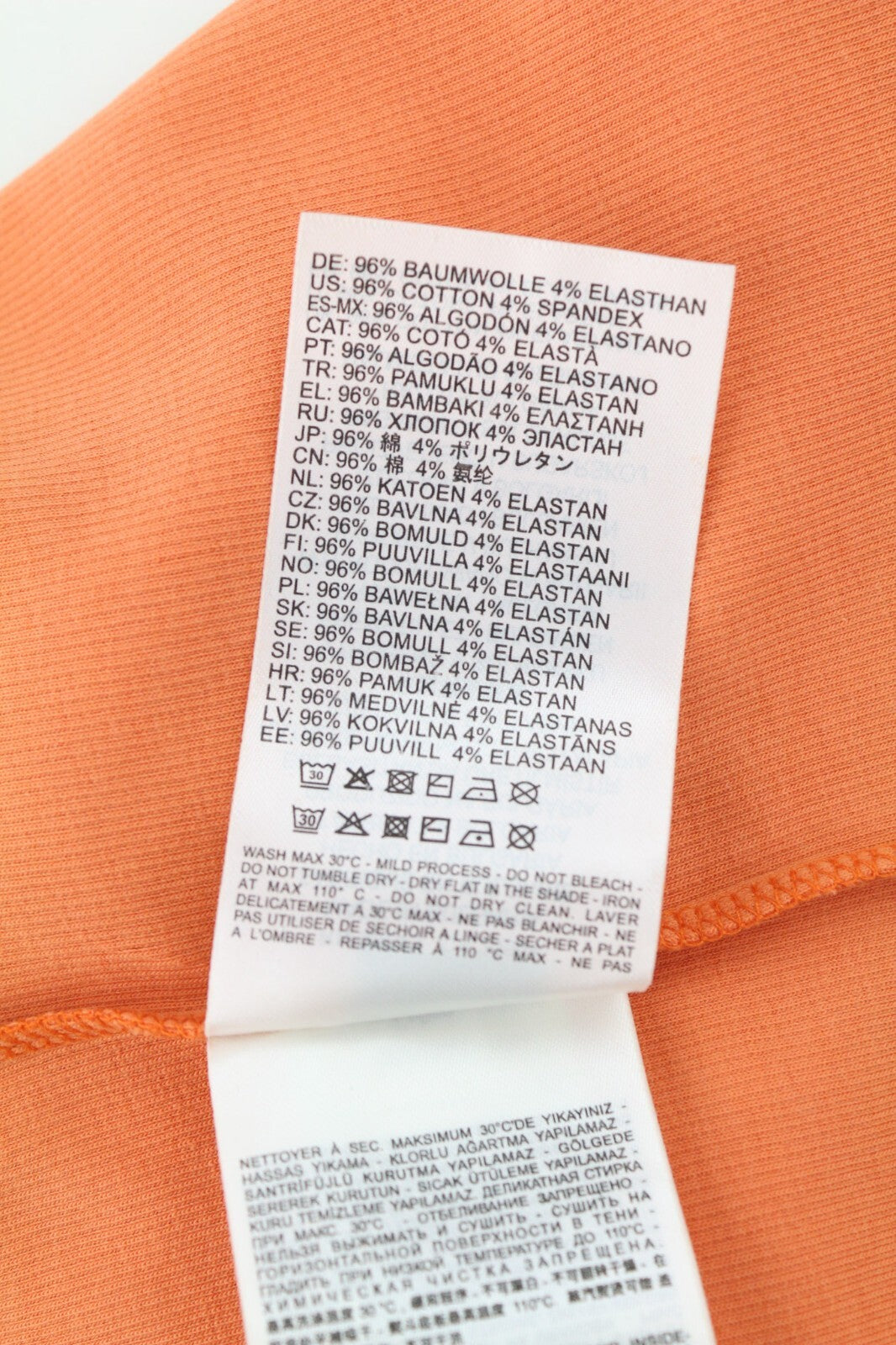 DIESEL T-Ballet-D moteriški marškinėliai M, oranžiniai, ilgomis rankovėmis, apvaliu kaklu, tamprūs