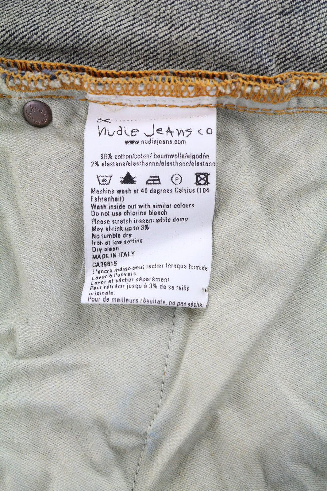 NUDIE Tube Kelly Men Jeans W28/L34 Midnight Blue Washed Zip Fly Slim Fit Dark