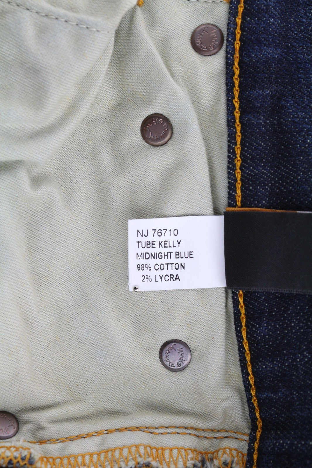 NUDIE Tube Kelly Men Jeans W28/L34 Midnight Blue Washed Zip Fly Slim Fit Dark