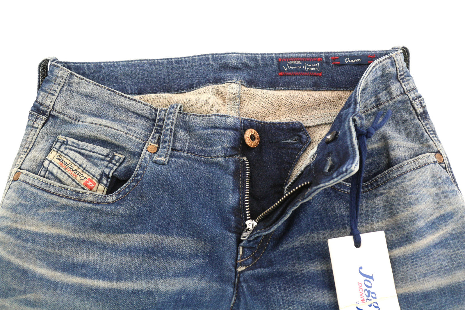 DIESEL Grupee-Ne 0603L Women Jeans W25 Jogg Denim Sweat Skinny Fit Blue RRP€250