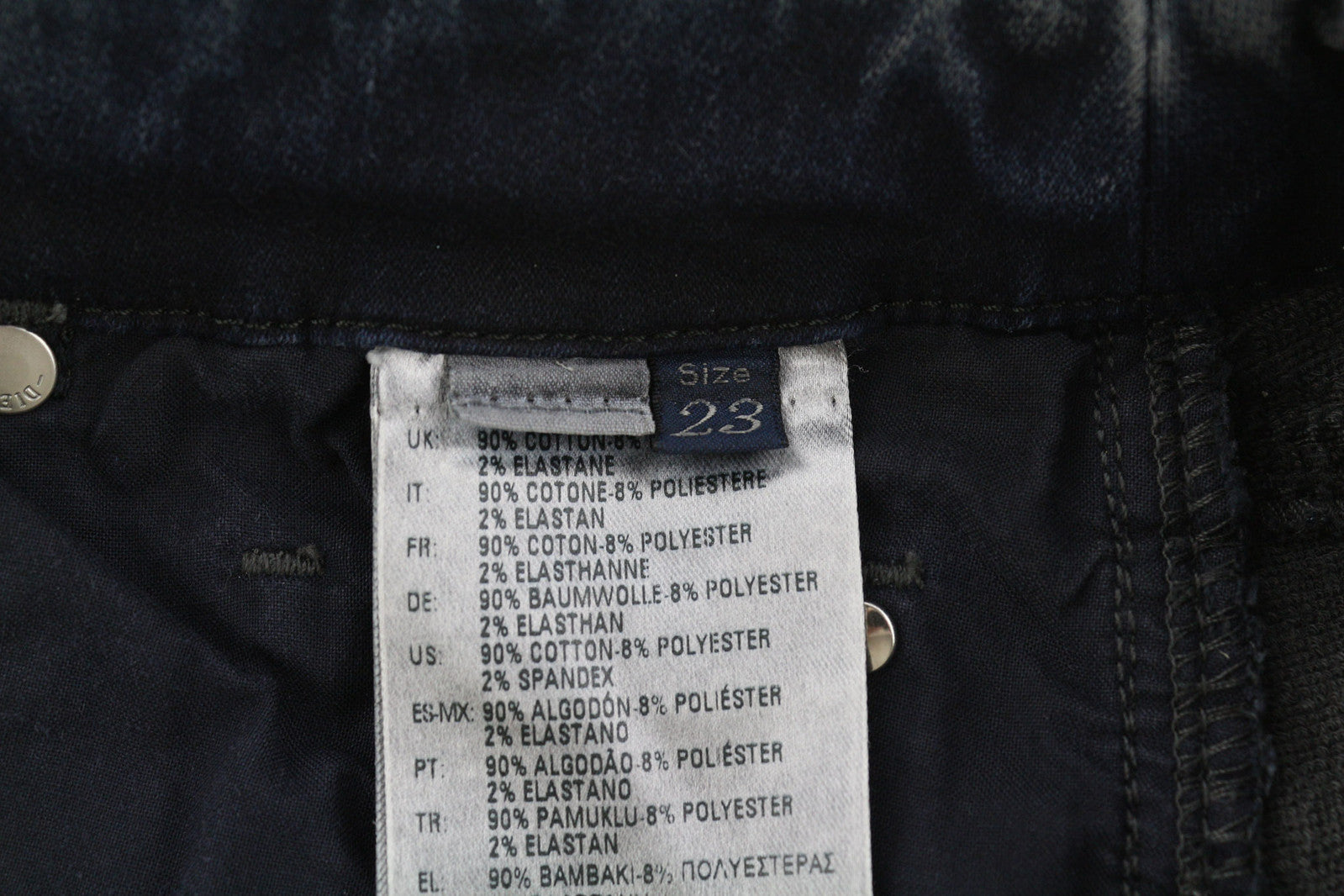 DIESEL Grupee-Ne 0666U Women Jeans W23 Jogg Denim Sweat Skinny Fit Washed Dark