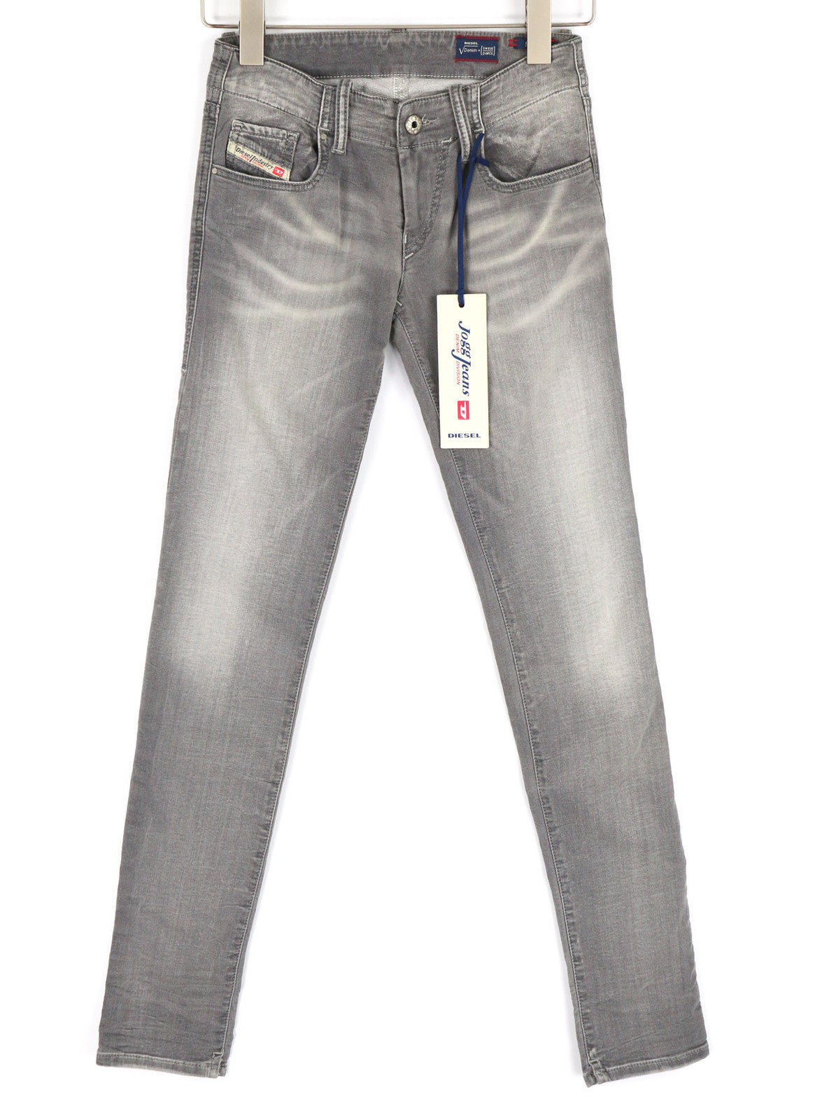 DIESEL Grupee-Ne 0830Q Women Jeans W23 Jogg Denim Sweat Skinny Fit Washed Grey