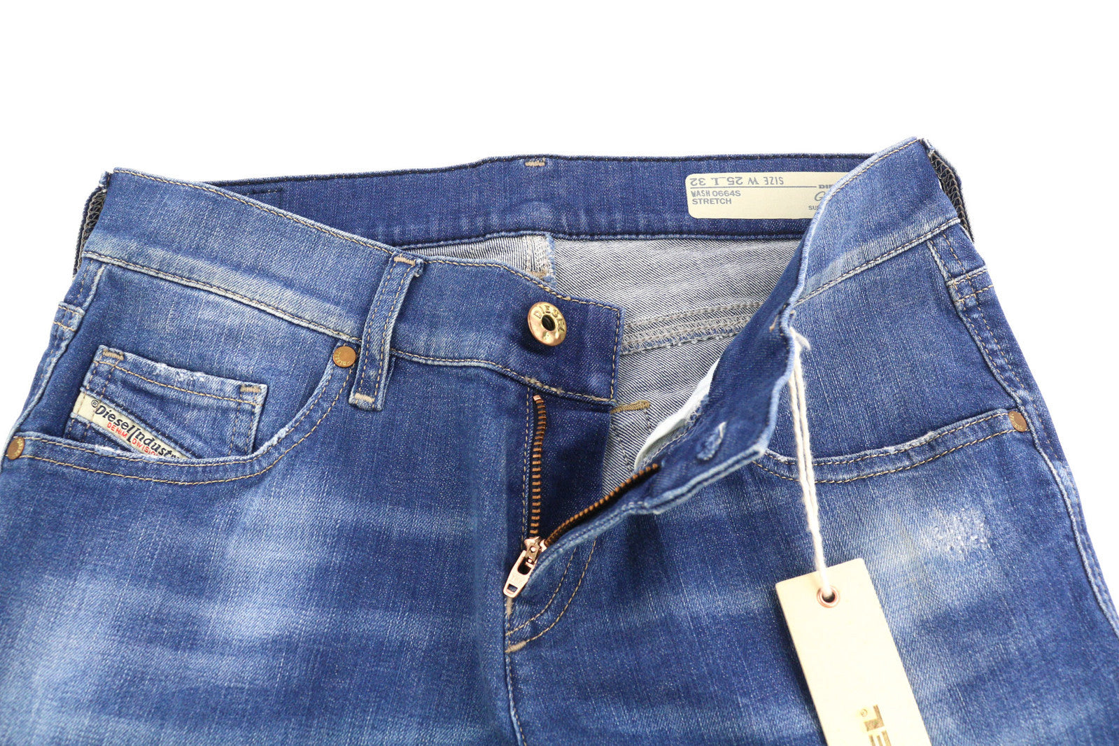 DIESEL Grupee 0664S Women Jeans W25/L32 Super Slim Skinny Low Waist Stretch