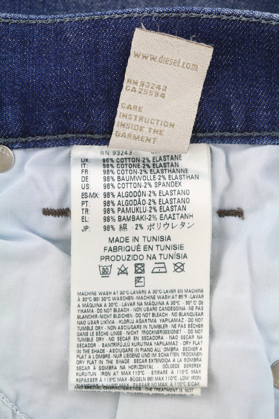 DIESEL Grupee 0836X Women Jeans W24/L32 Super Slim Skinny Low Waist Stretch