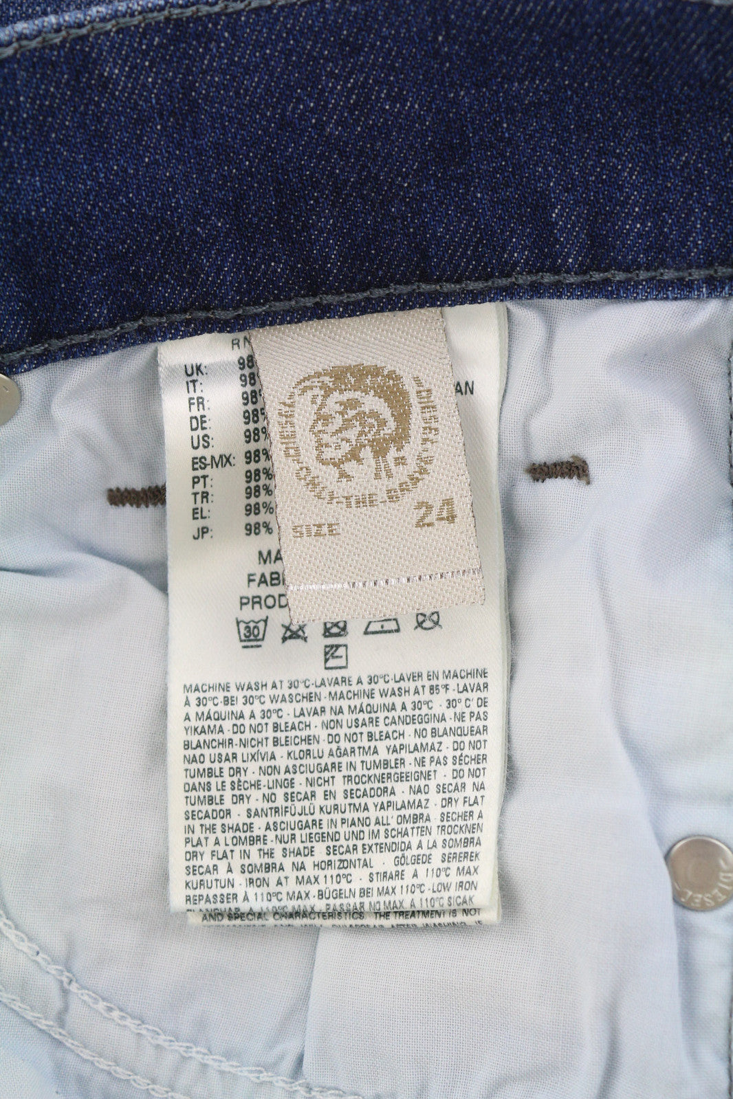 DIESEL Grupee 0836X Women Jeans W24/L32 Super Slim Skinny Low Waist Stretch