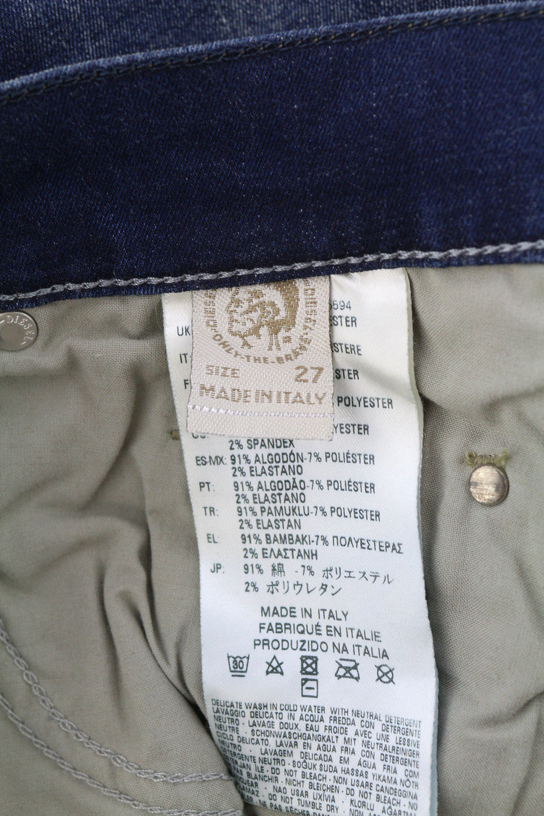 DIESEL Grupee 0838T Women Jeans W27/L32 Super Slim Skinny Low Waist Stretch