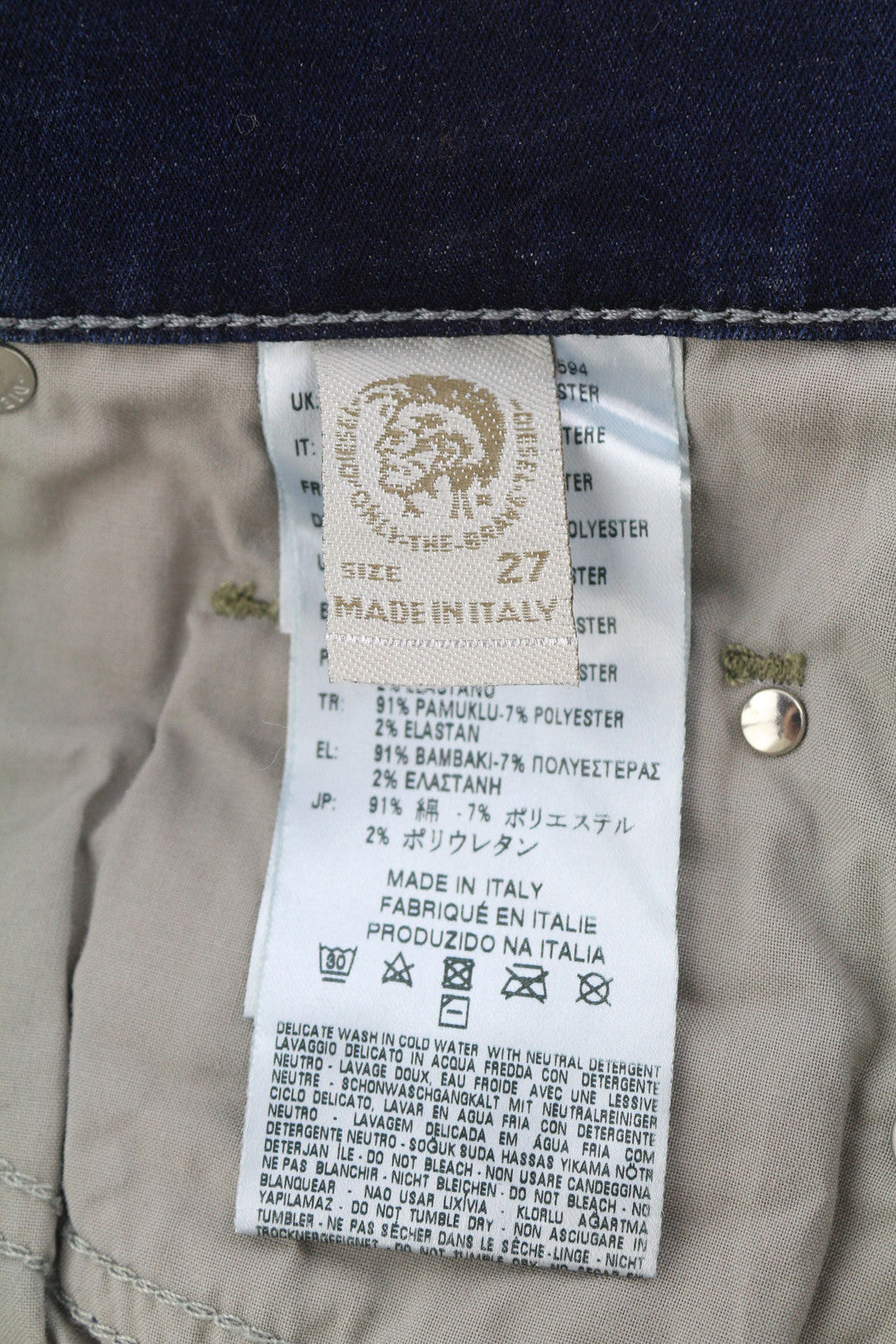 DIESEL Grupee 0838T Women Jeans W27/L32 Super Slim Skinny Low Waist Stretch