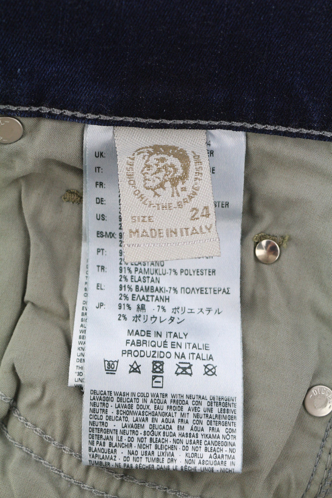 DIESEL Grupee 0838T Women Jeans W24/L32 Super Slim Skinny Low Waist Stretch