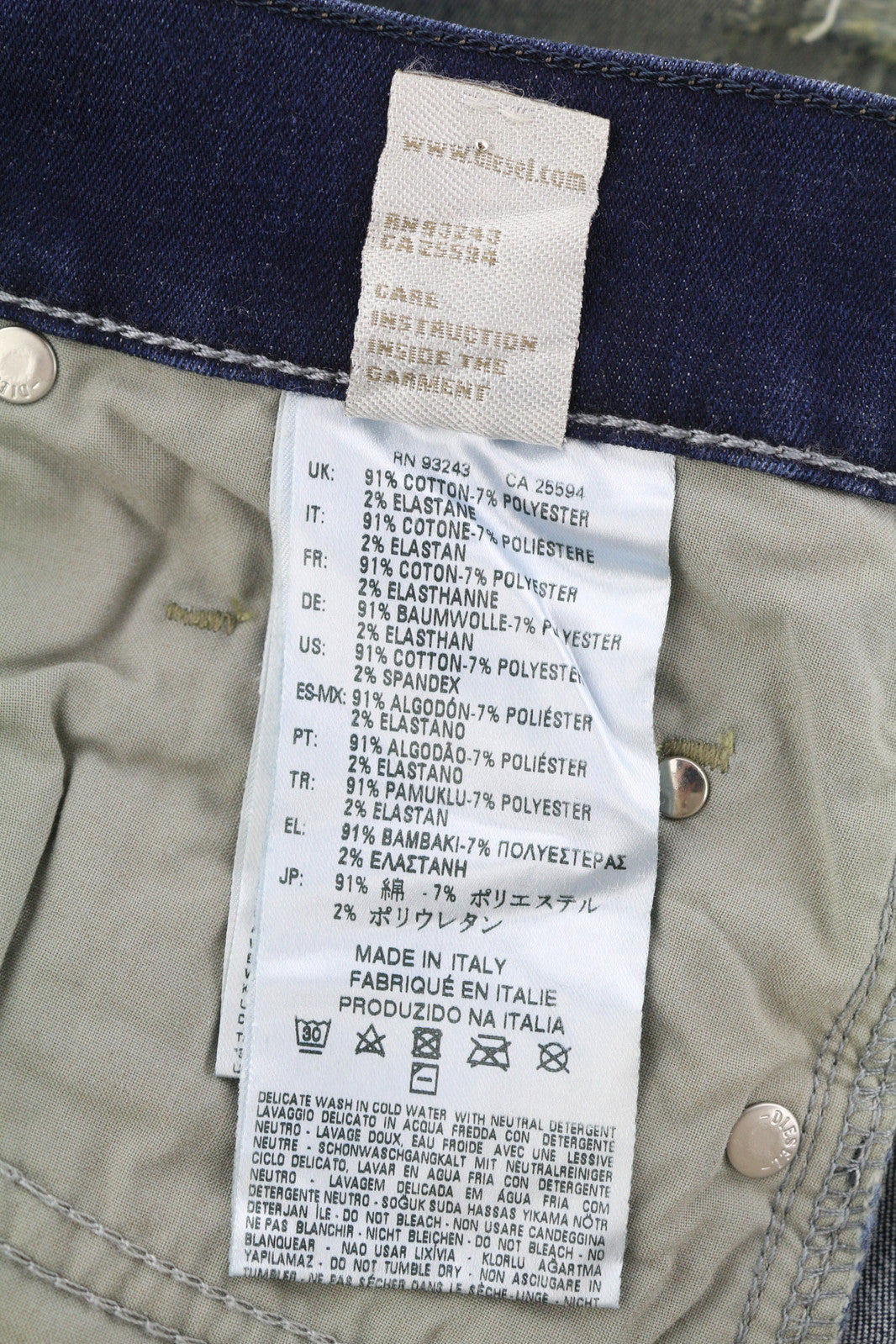 DIESEL Grupee 0838T Women Jeans W25/L32 Super Slim Skinny Low Waist Stretch