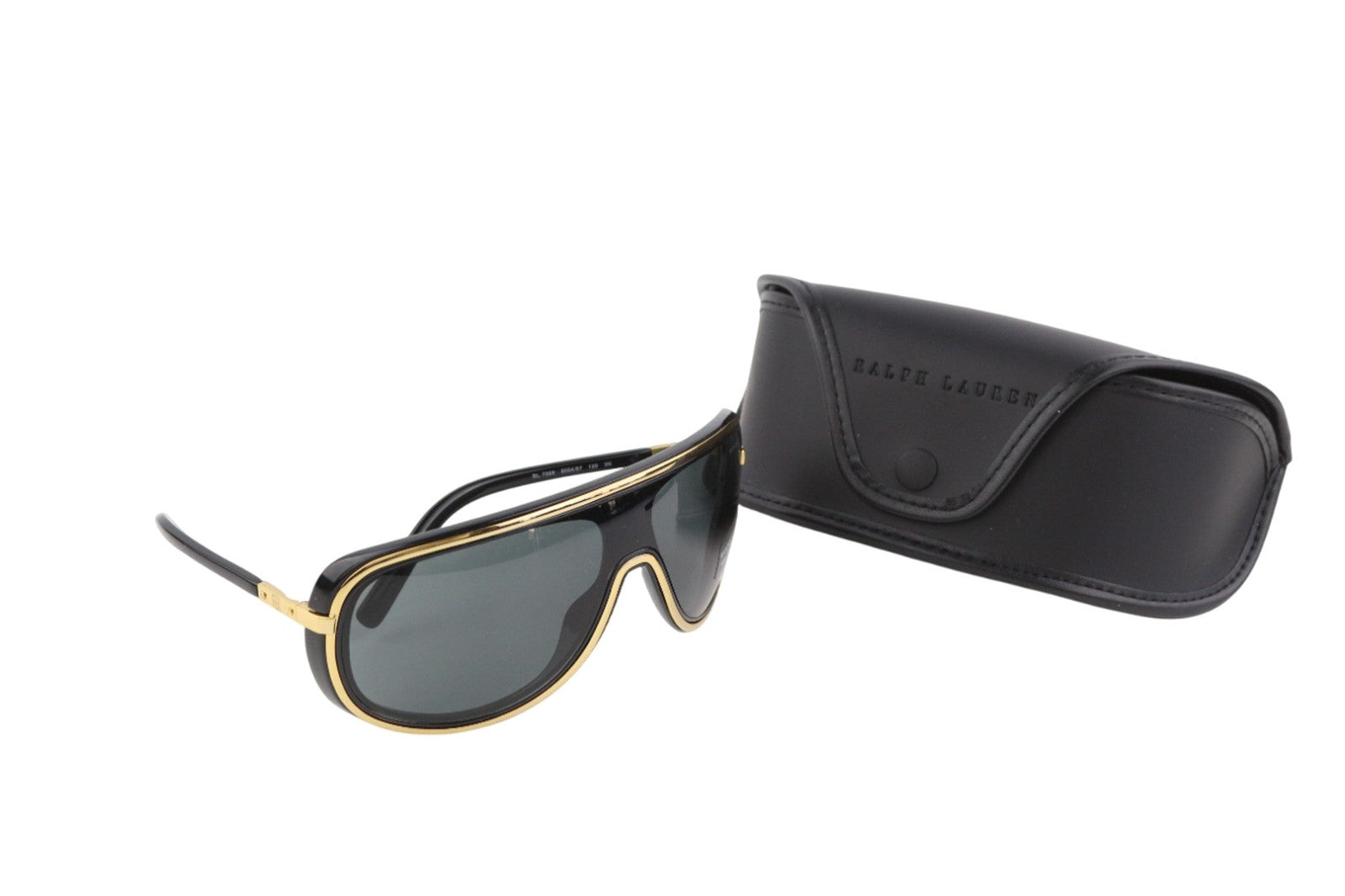 RALPH LAUREN Men Sunglasses 0RL7069 Shiny Black U.V. Protection Logo RRP€185