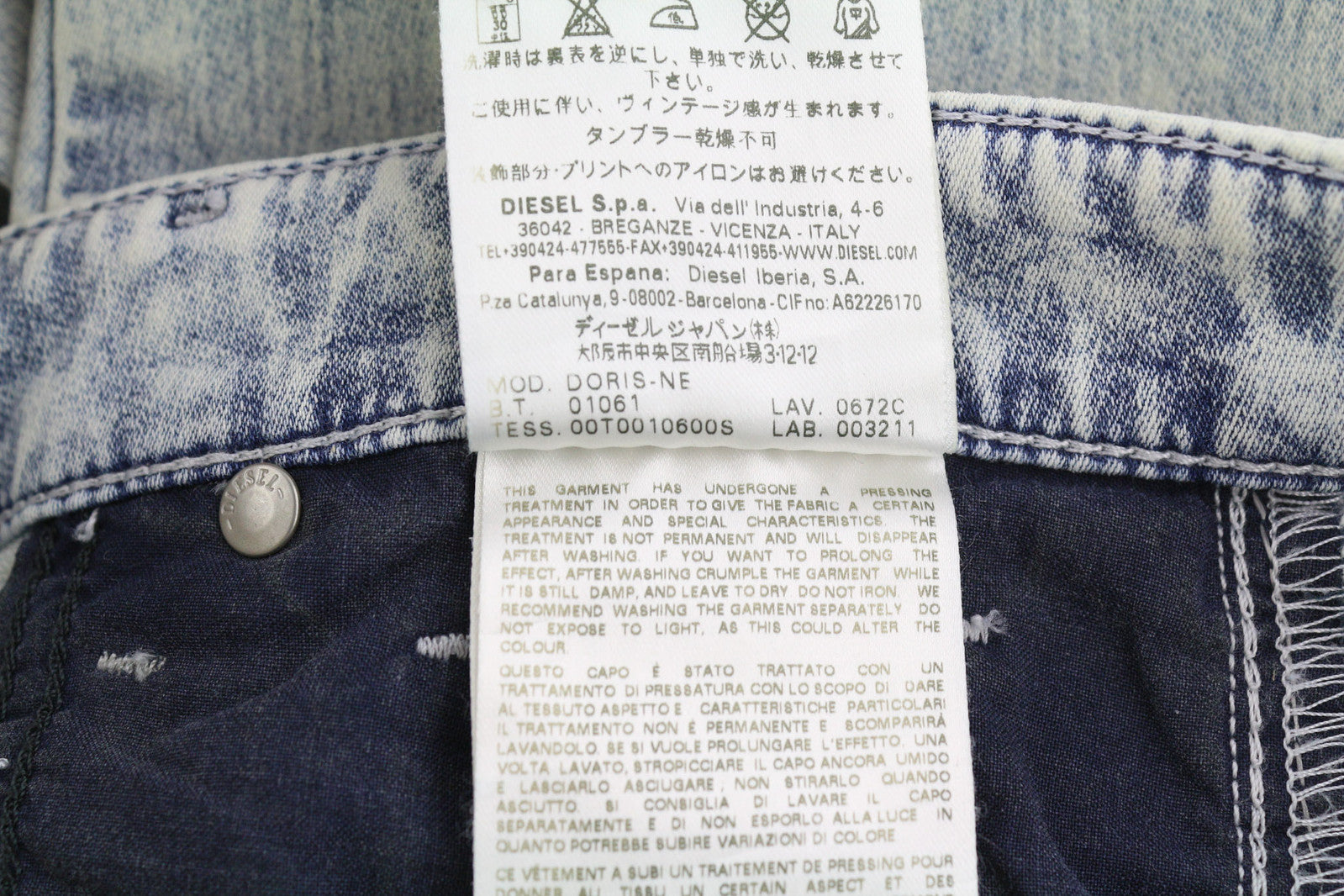 DIESEL Doris-Ne 0672C Women Jeans W27 Jogg Denim Sweat Stretch Skinny RRP€210