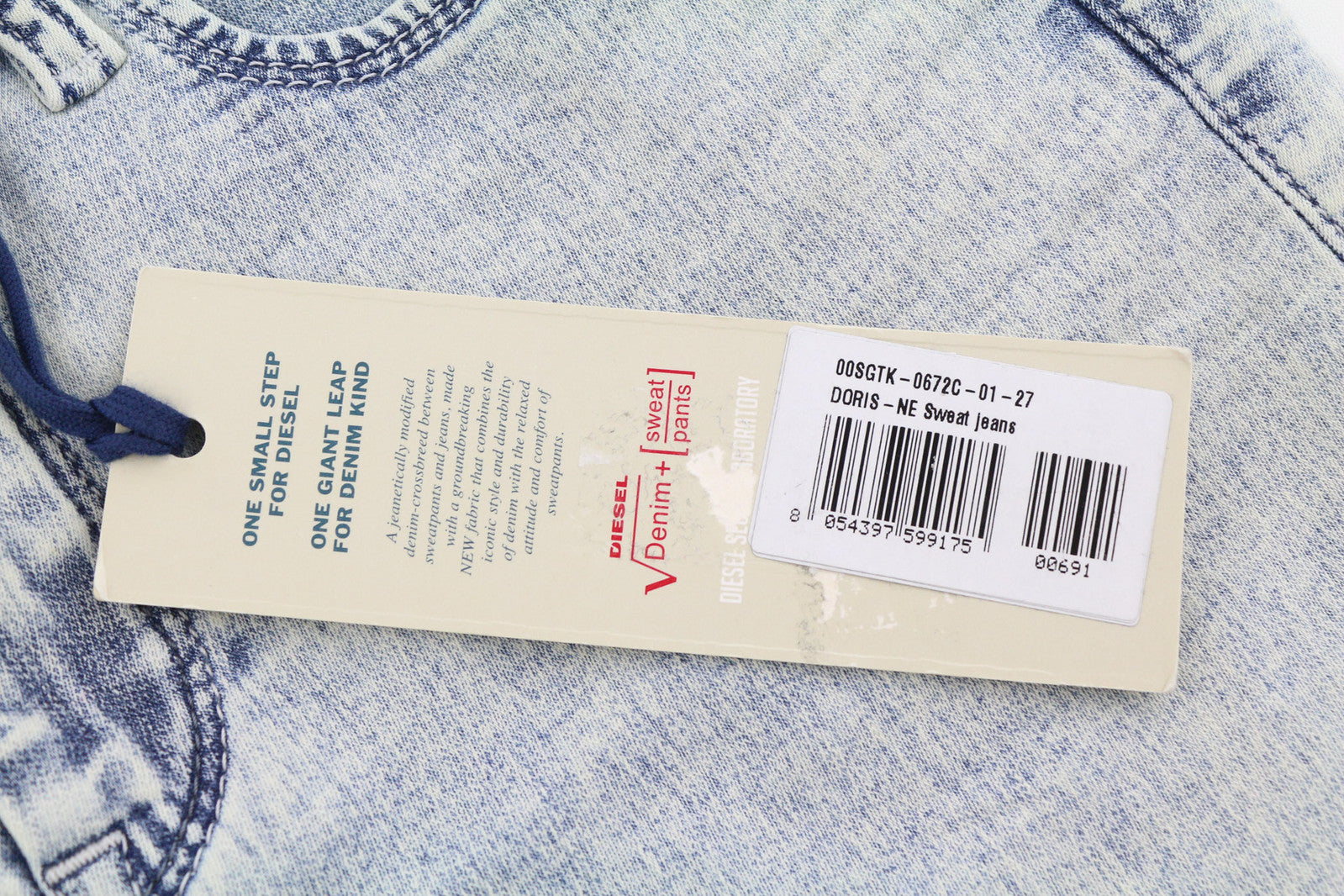 DIESEL Doris-Ne 0672C Women Jeans W27 Jogg Denim Sweat Stretch Skinny RRP€210