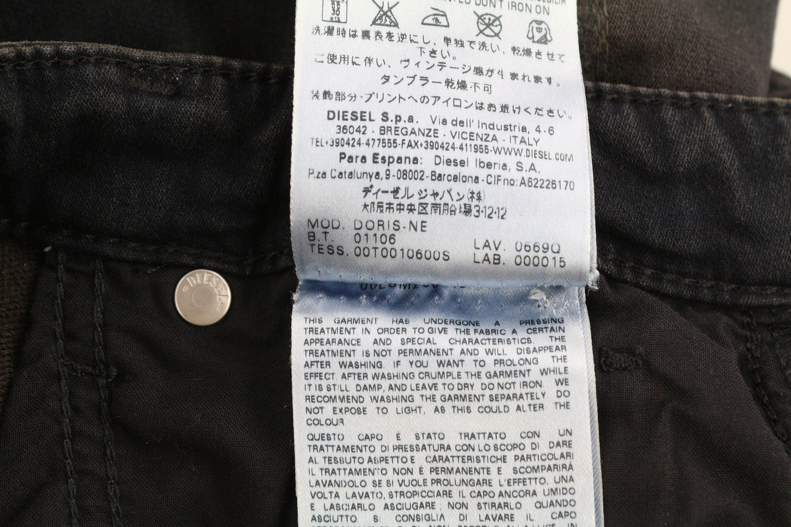 DIESEL Doris-Ne 0669Q Women Jeans W26 Jogg Denim Sweat Stretch Skinny RRP€179