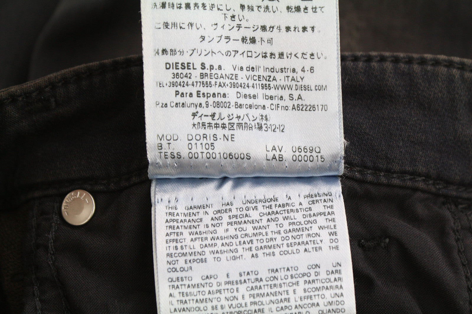 DIESEL Doris-Ne 0669Q Women Jeans W25 Jogg Denim Sweat Stretch Skinny RRP€179