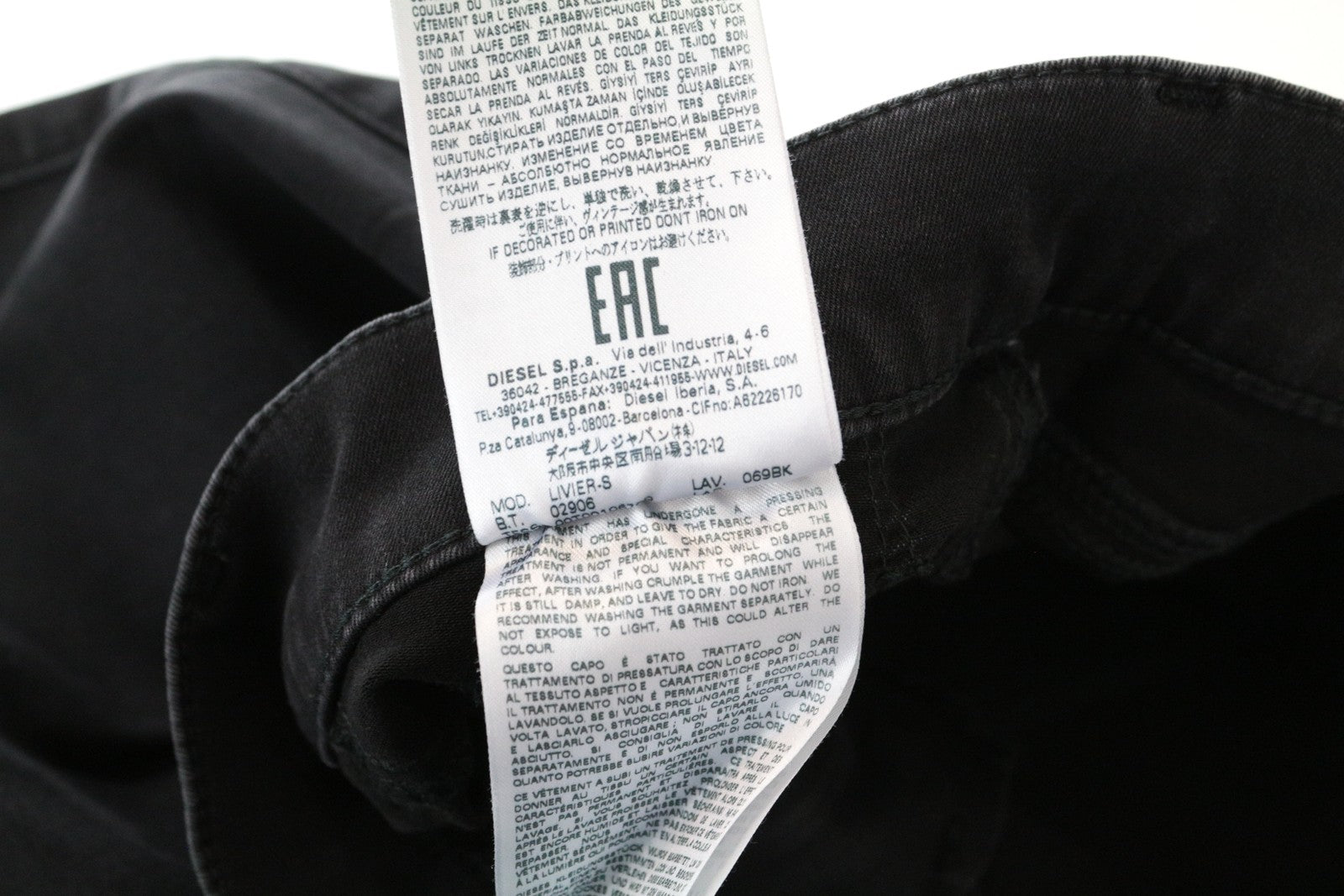 DIESEL Livier-S 069BK moteriškos džinsinės kelnės W29 žemu juosmeniu, pilkos, itin plonos 