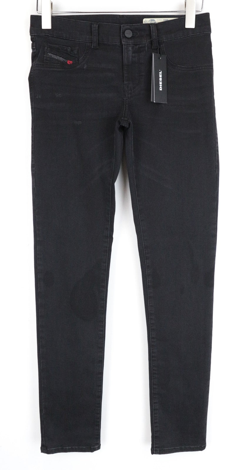 DIESEL Livier-S 069BK moteriškos džinsinės kelnės W29 žemu juosmeniu, pilkos, itin plonos 