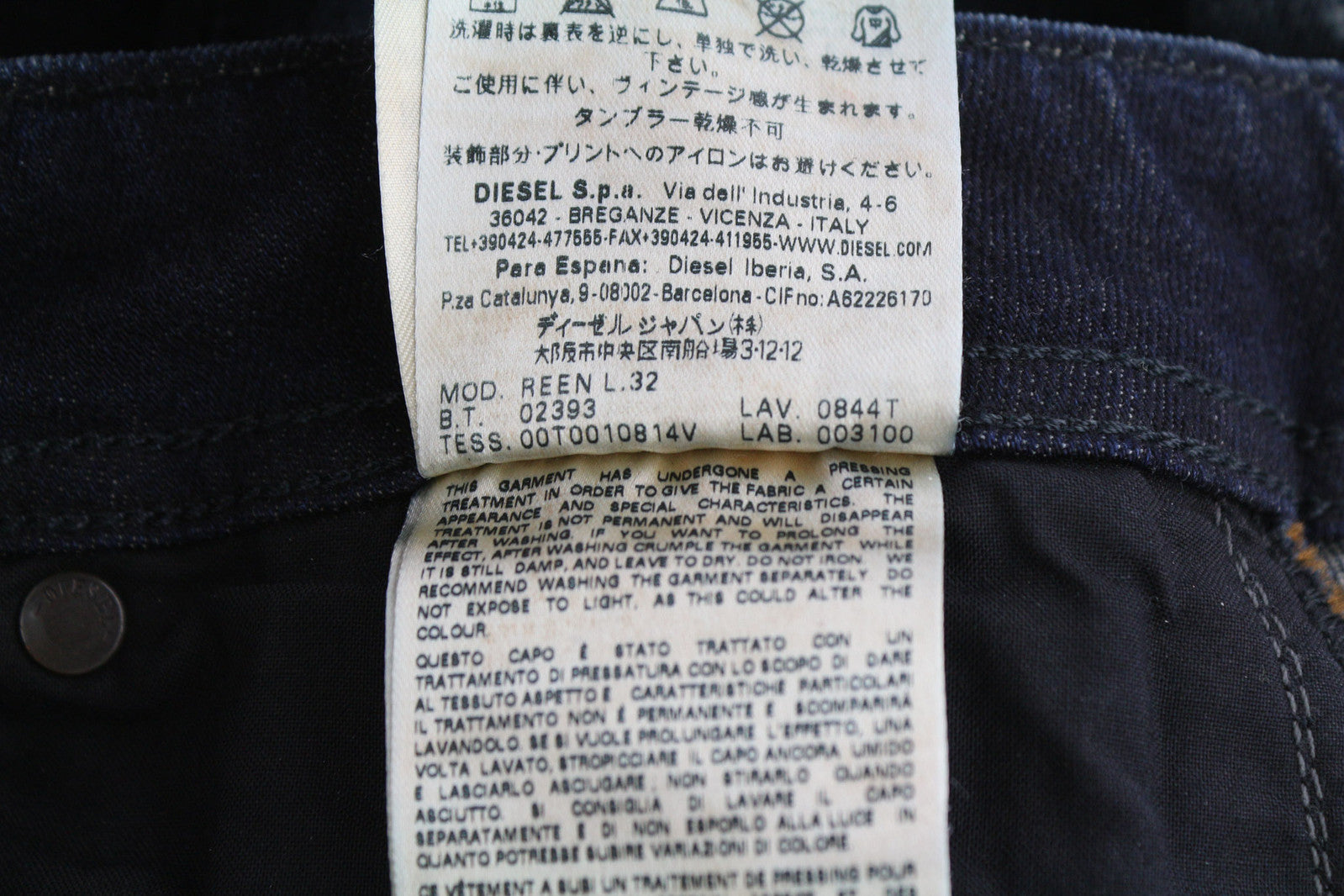 DIESEL D.N.A. Reen 0844T Women Jeans W26/L32 Regular Straight Regular RRP€200