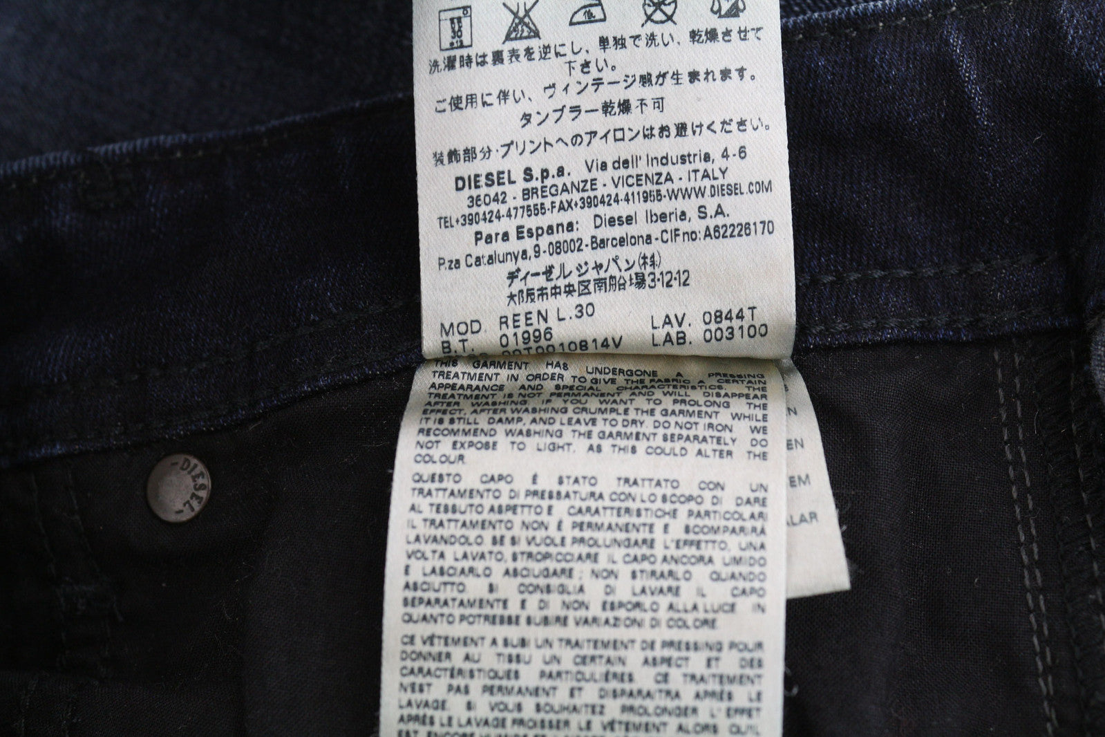 DIESEL D.N.A. Reen 0844T Women Jeans W25/L30 Regular Straight Regular RRP€200