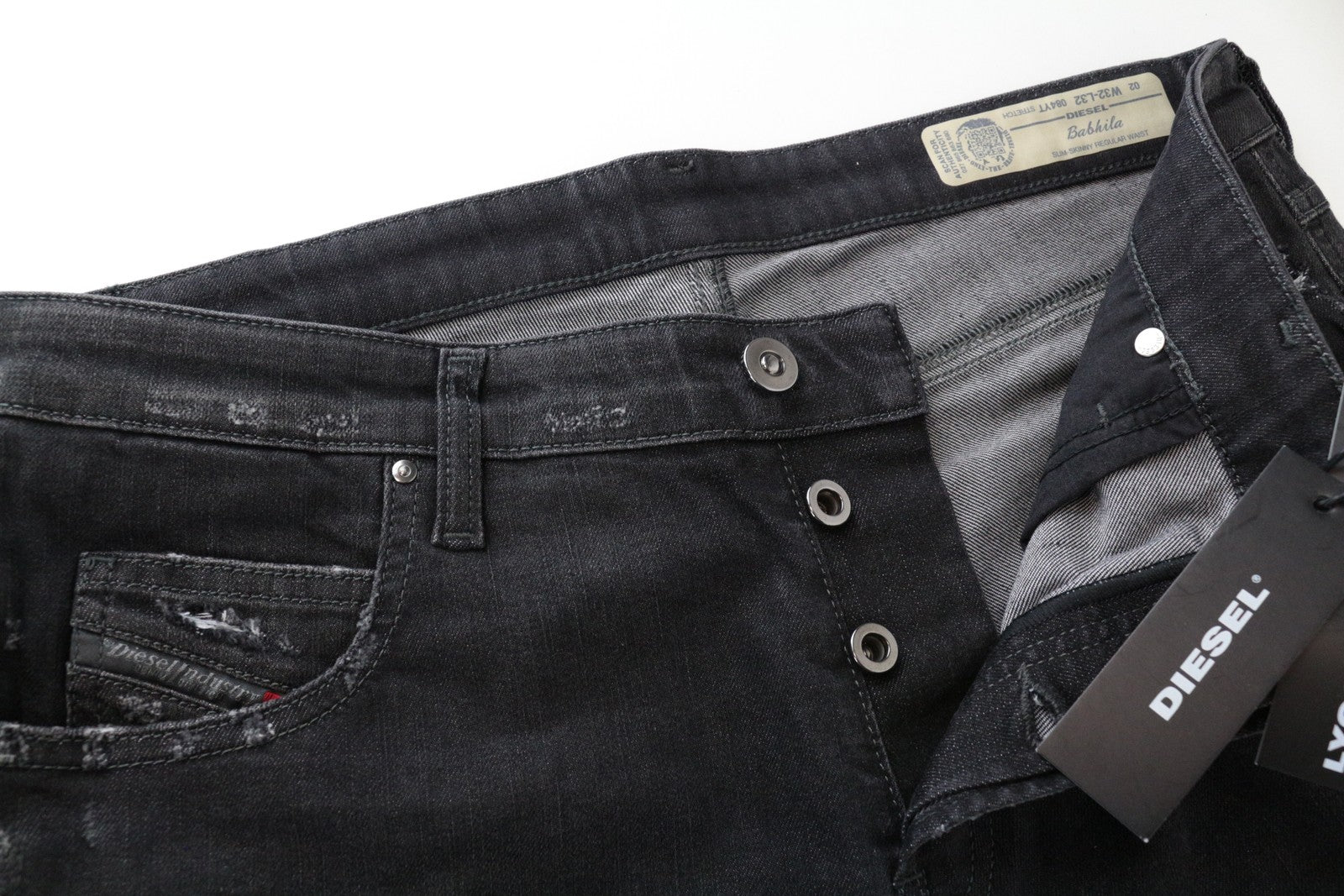 DIESEL Babhila 084YT moteriški aptempti džinsai W32/L32 pilki, tamprūs, patempiami 