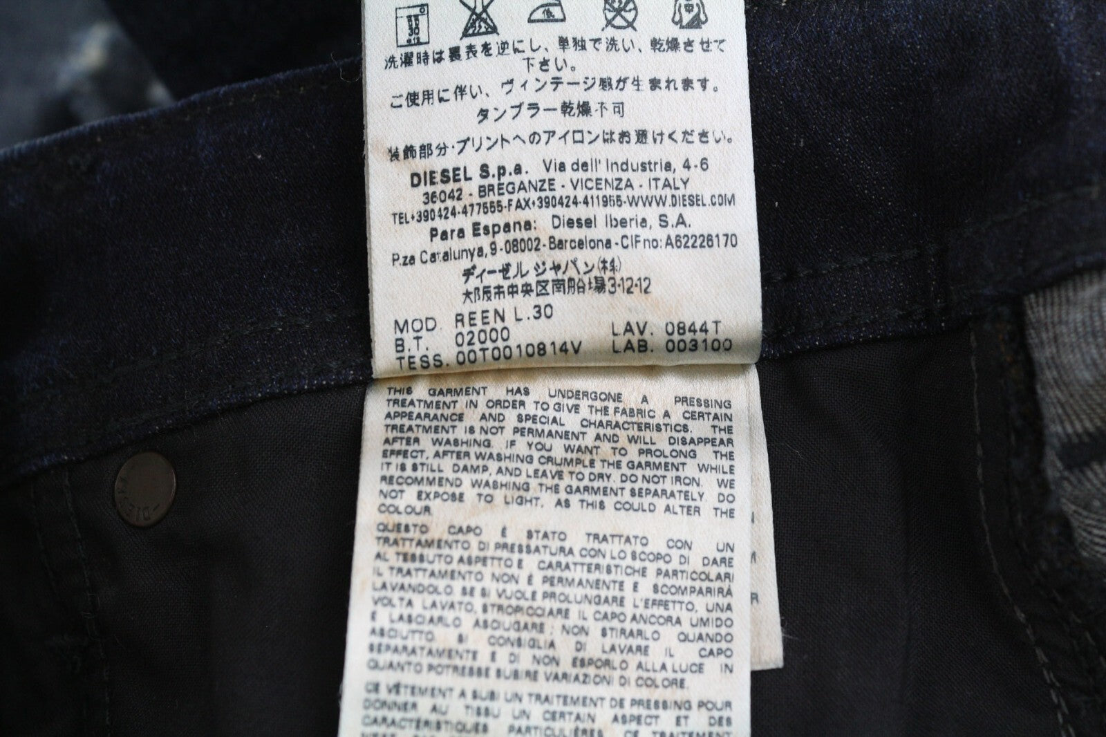 DIESEL D.N.A. Reen 0844T Women Jeans W23/L30 Regular Straight Regular RRP€200