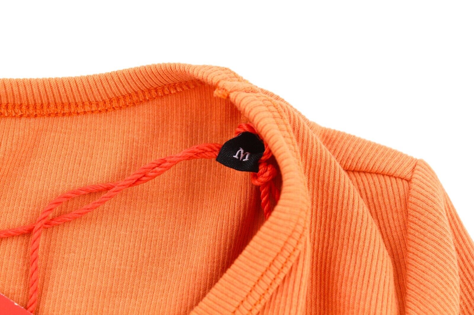 DIESEL T-Ballet-D moteriški marškinėliai M oranžiniai ilgomis rankovėmis apvaliu kaklu tamprūs drabužiai RRP 100 € 