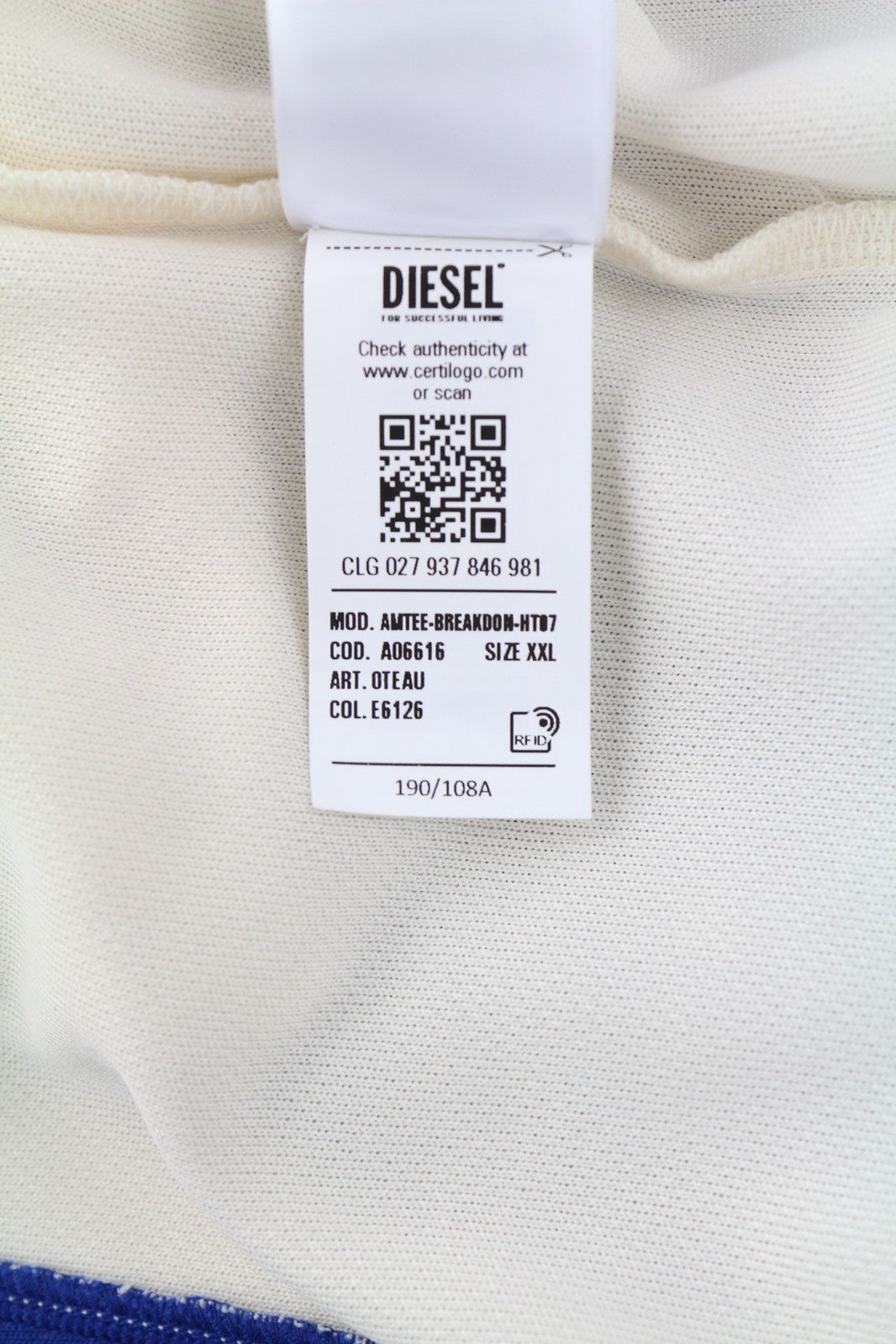 DIESEL Amtee-Breakdon-HT07 Vyriški megztiniai 2XL megztiniai V kaklo ilgomis rankovėmis RRP 150 