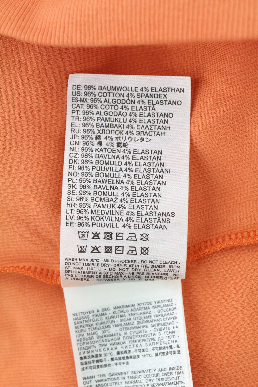 DIESEL T-Ballet-D moteriški marškinėliai, XL dydžio, oranžiniai, ilgomis rankovėmis, apvalios iškirptės, tamprūs, RRP 100 € 