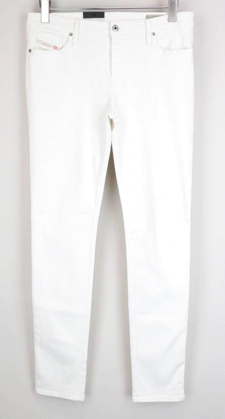 DIESEL Skinzee 0843T W34/L32 balkšvos spalvos itin ploni, tamprūs, aptempti moteriški džinsai 