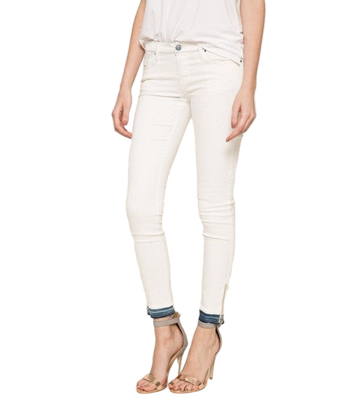 DIESEL Skinzee-Low-Zip 0682Y W27/L32 balkšvos spalvos aptempti, tamprūs moteriški džinsai 